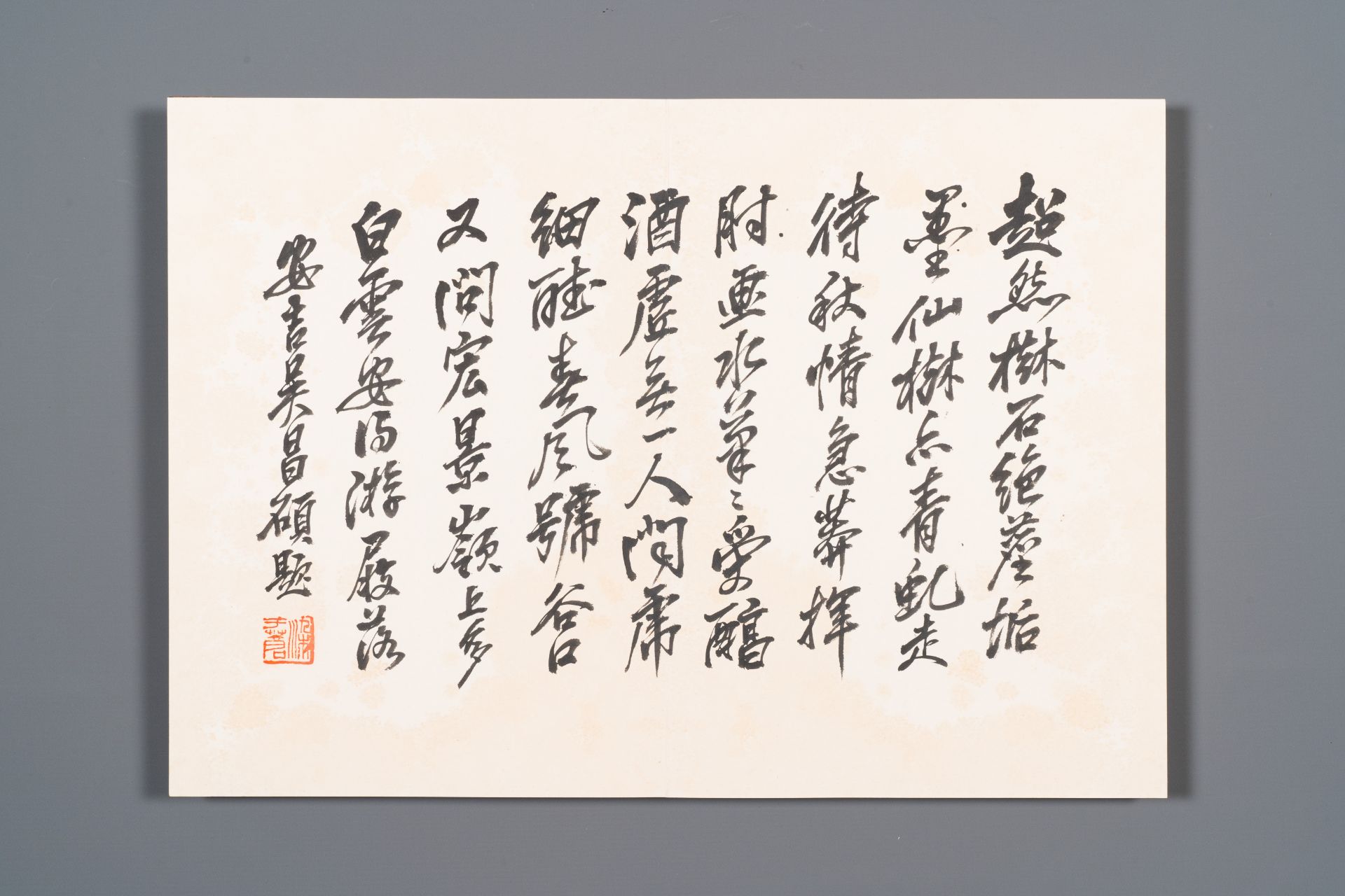 Wu Changshuo å´æ˜Œç¡• (1844-1927): Album with 10 floral works accompanied by calligraphy, ink and c - Bild 13 aus 14