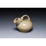 A Chinese monochrome Yaozhou kiln ewer, Tang or later