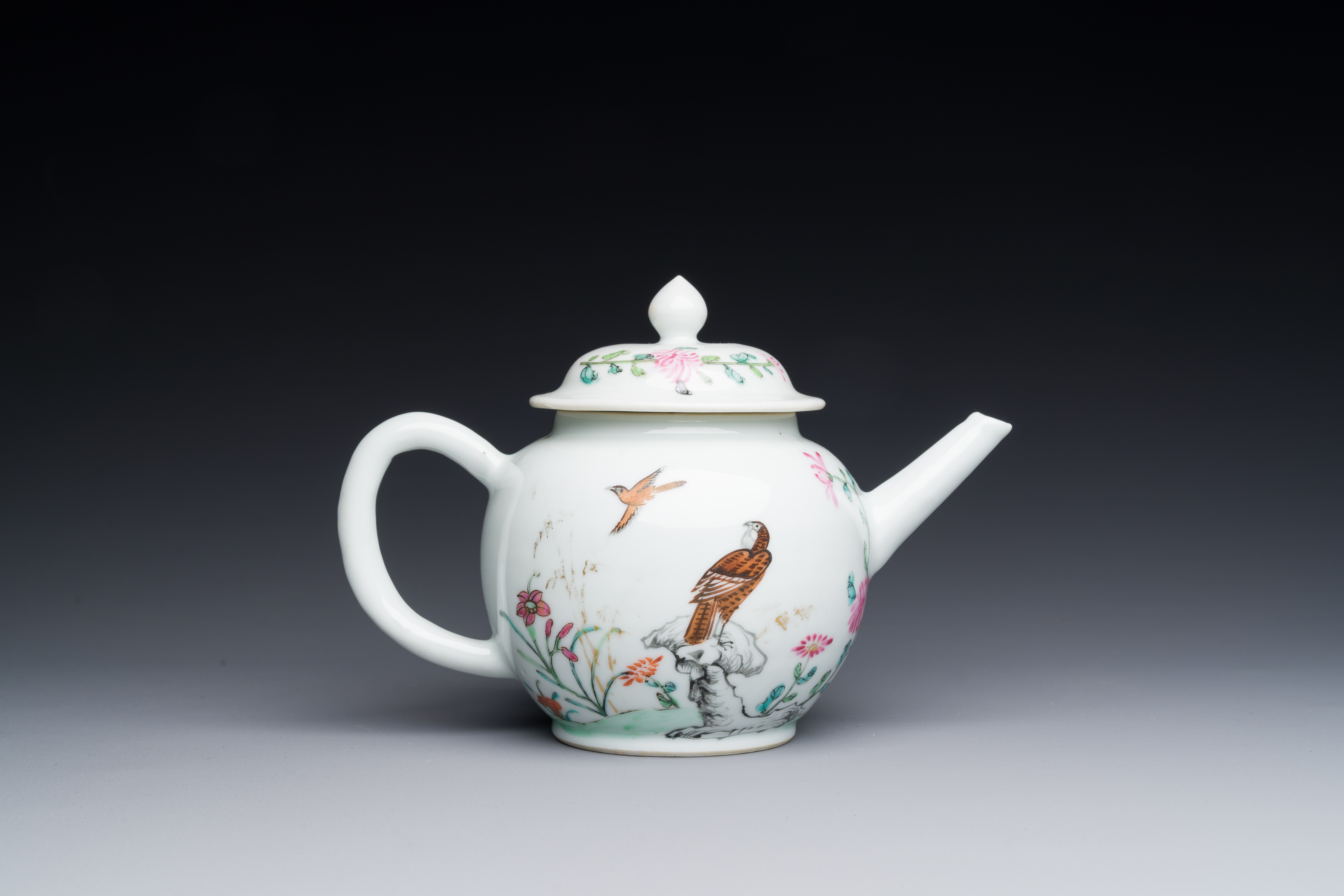 A Chinese famille rose â€˜falconâ€™ teapot, Yongzheng - Image 2 of 3