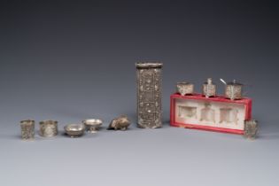 A group of ten varied Chinese small silver wares, Bao Sheng å¯¶å‡ mark, 19/20th C.