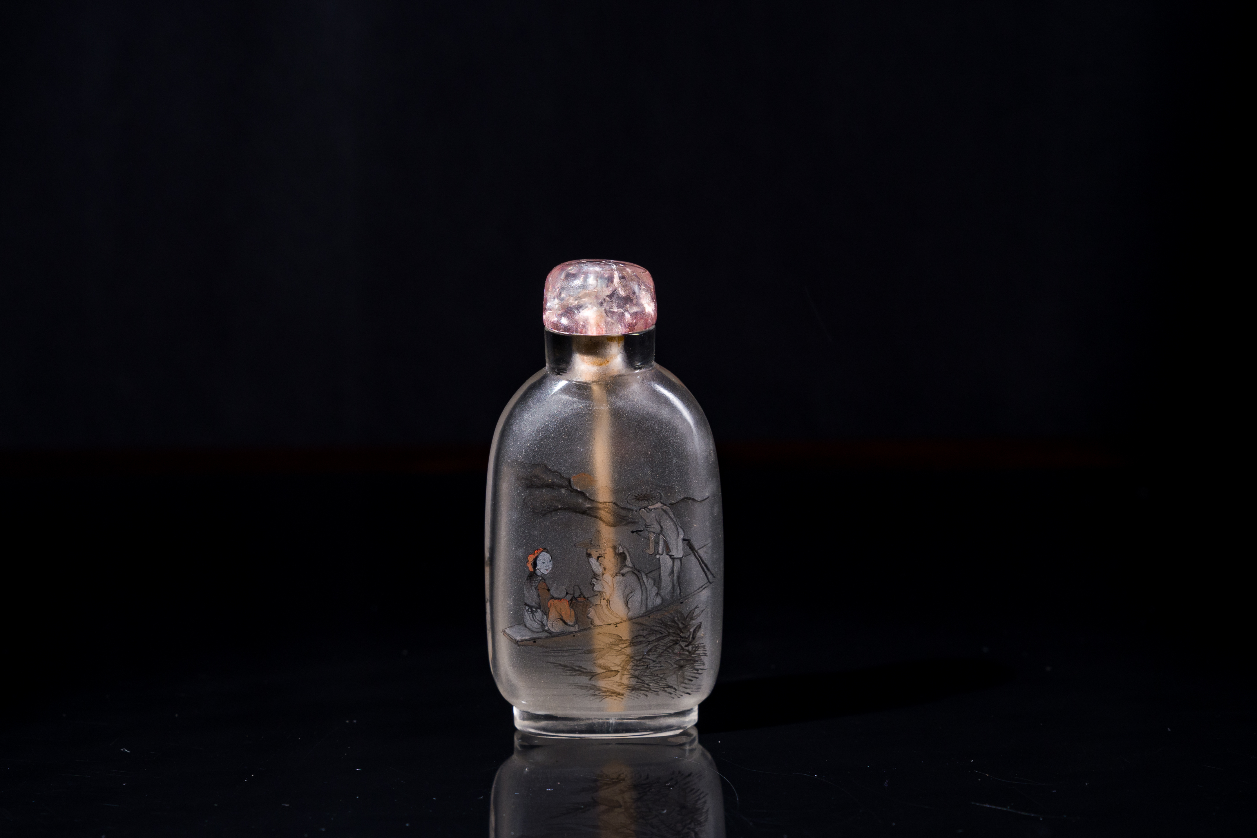 A Chinese inside-painted glass snuff bottle, Ma Shaoxuan é¦¬å°‘å®£ mark, 19/20th C. - Image 3 of 6