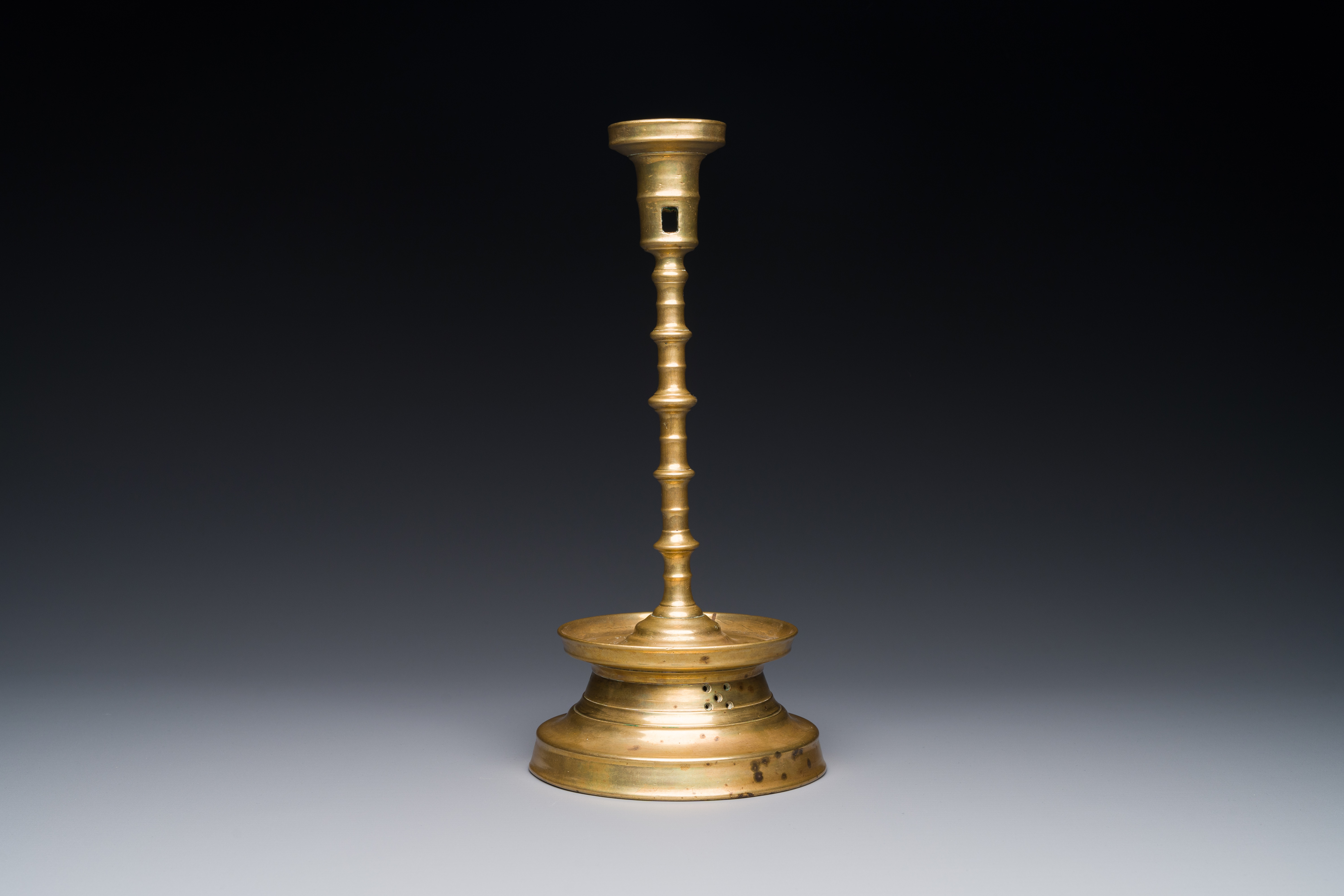 A knotted bronze candlestick, Southern Netherlands, probably 16th C. - Image 3 of 15