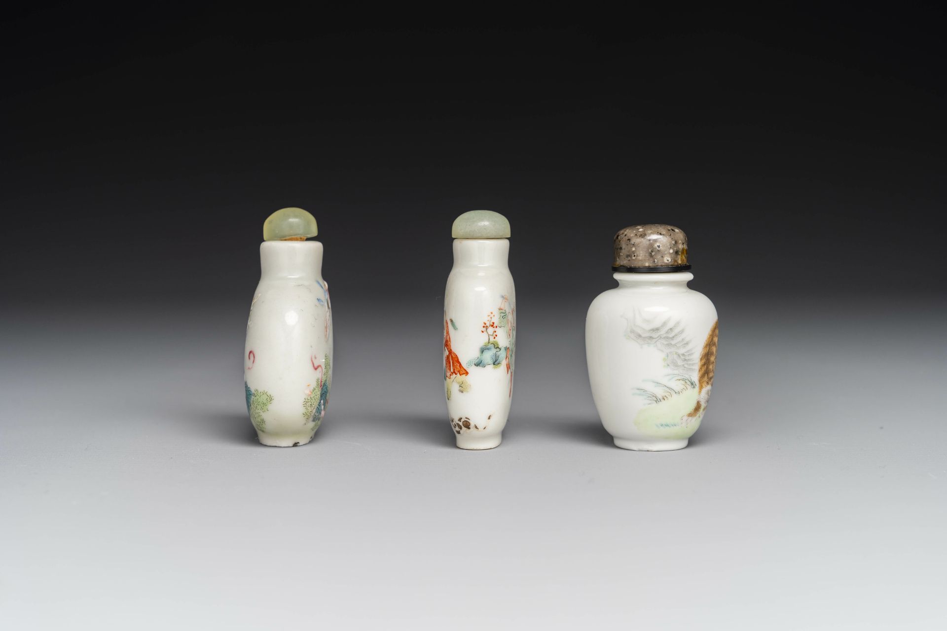 Three various Chinese famille rose snuff bottles, Daoguang mark and period - Image 2 of 6
