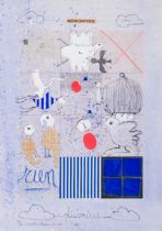 Christian Silvain (1950): 'Rencontres', mixed media and collage on paper, multiple (41/50), signed a