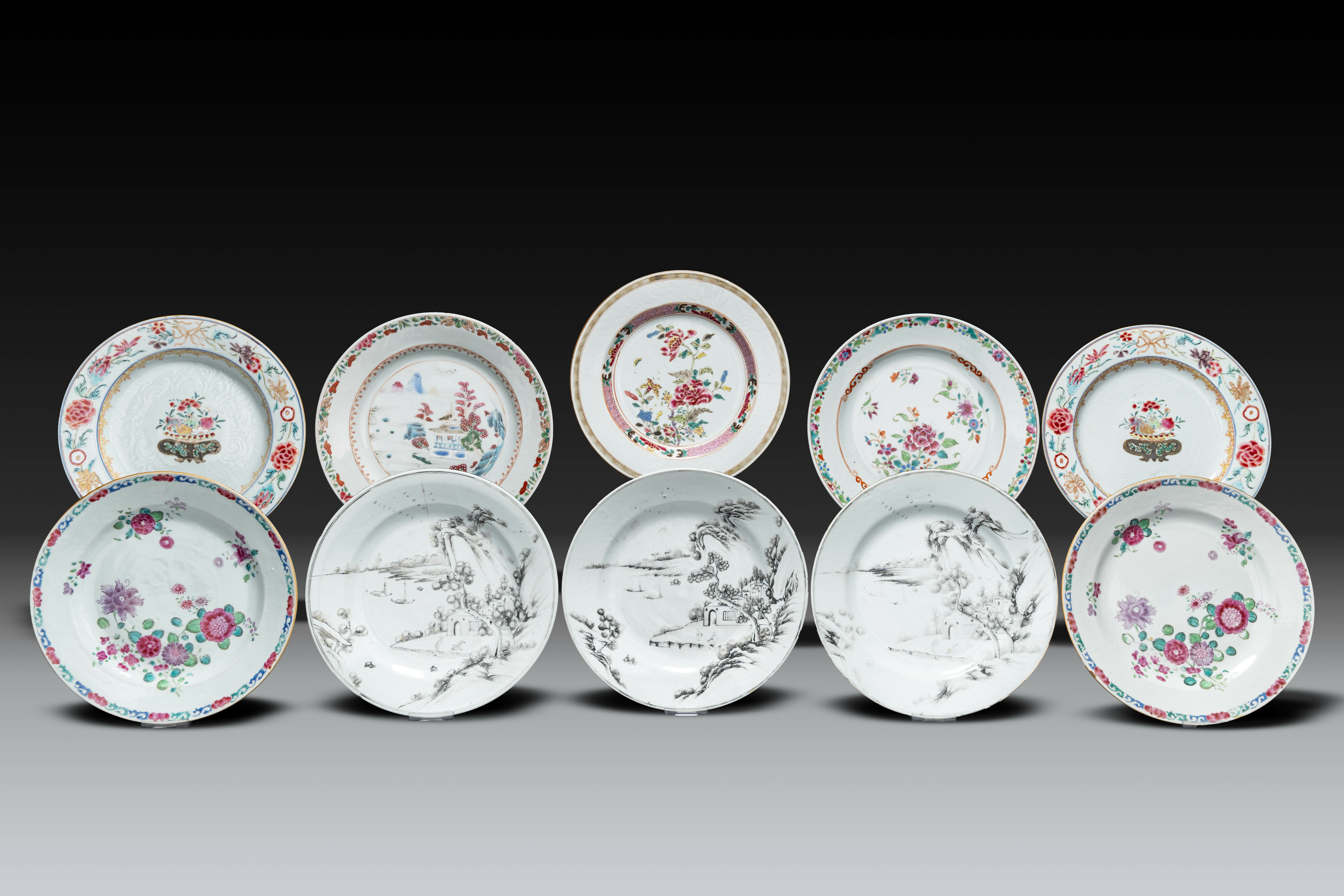 A varied collection of Chinese grisaille and famille rose porcelain, Yongzheng/Qianlong - Image 6 of 6