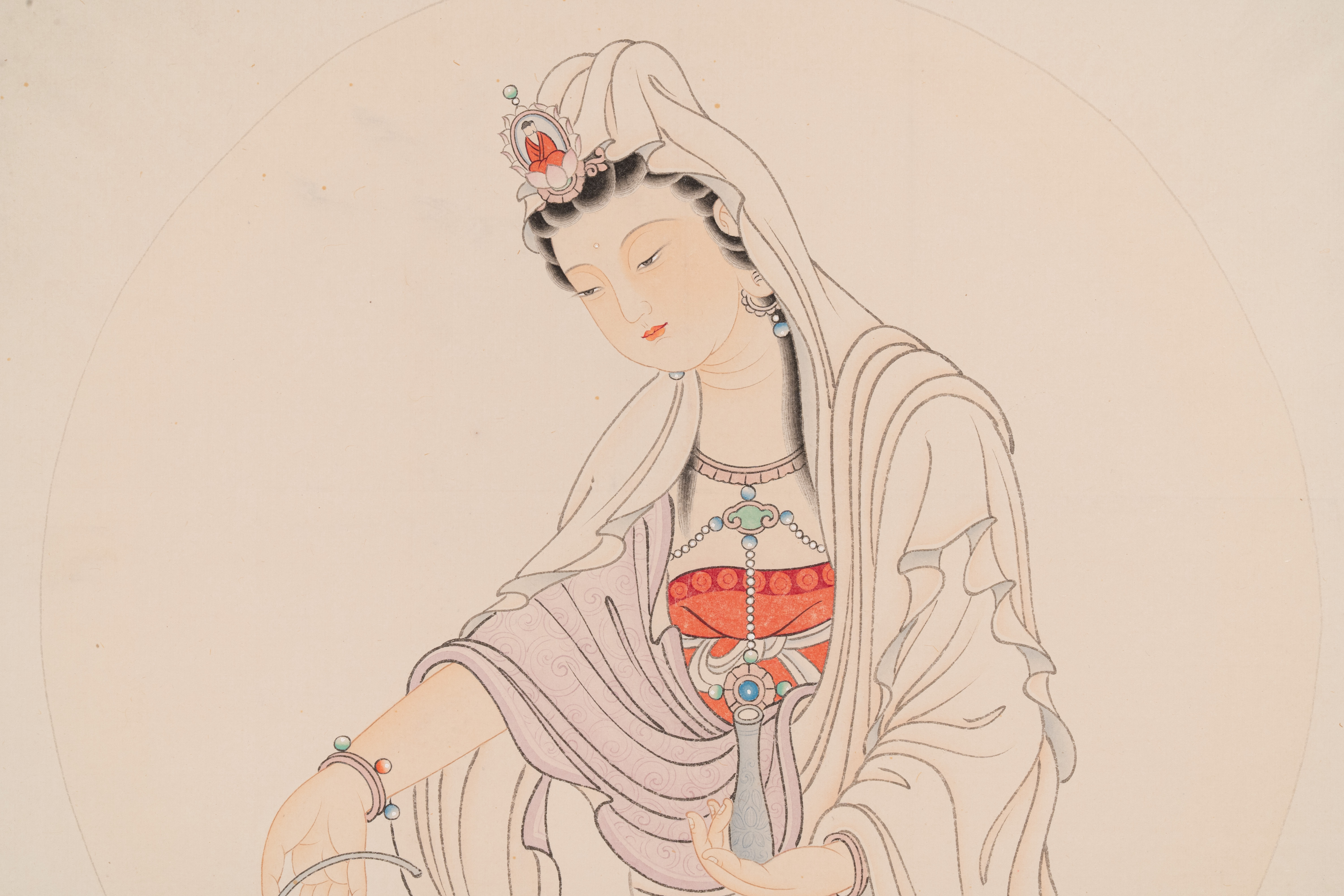 Mei Lanfang æ¢…è˜­èŠ³ (1894-1961): 'Bodhisattva' and Ma Jin é¦¬æ™‰ (1900-1970): 'Calligraphy', ink a - Image 4 of 6