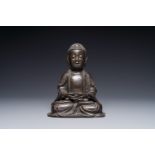 A Chinese bronze sculpture of Buddha, Ming