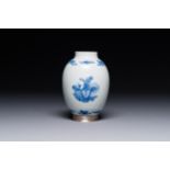 A fine Chinese blue and white silver mounted jar, signed Bo Gu Zhai åšå¤æ–Ž, Jiajing mark, Kangxi