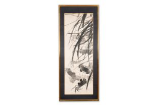 Qi Baishi é½Šç™½çŸ³ (1864-1957): 'Crabs and floating grasses', ink on paper