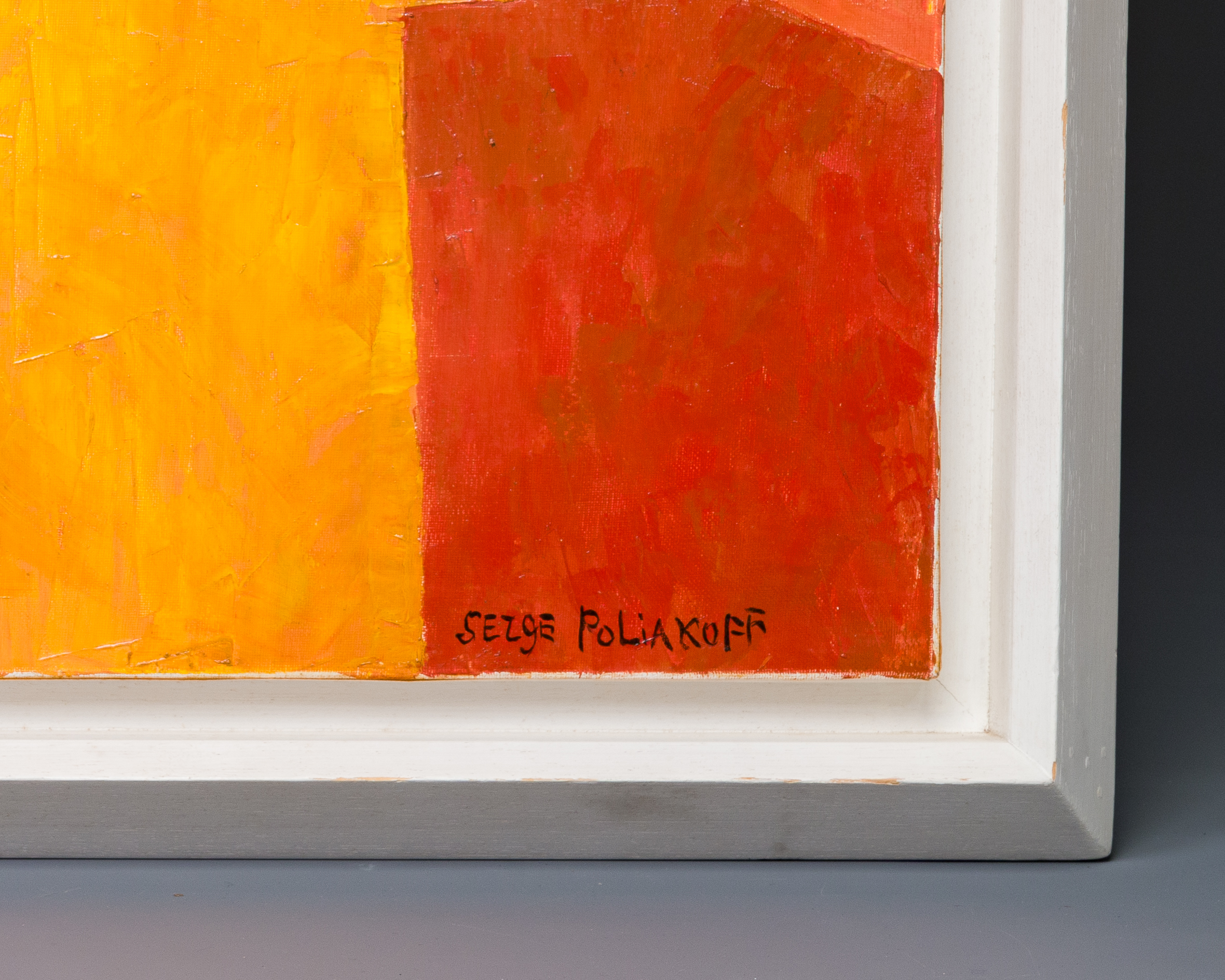 After Serge Poliakoff (1900-1969): Composition yellow red orange, oil on canvas - Image 6 of 11