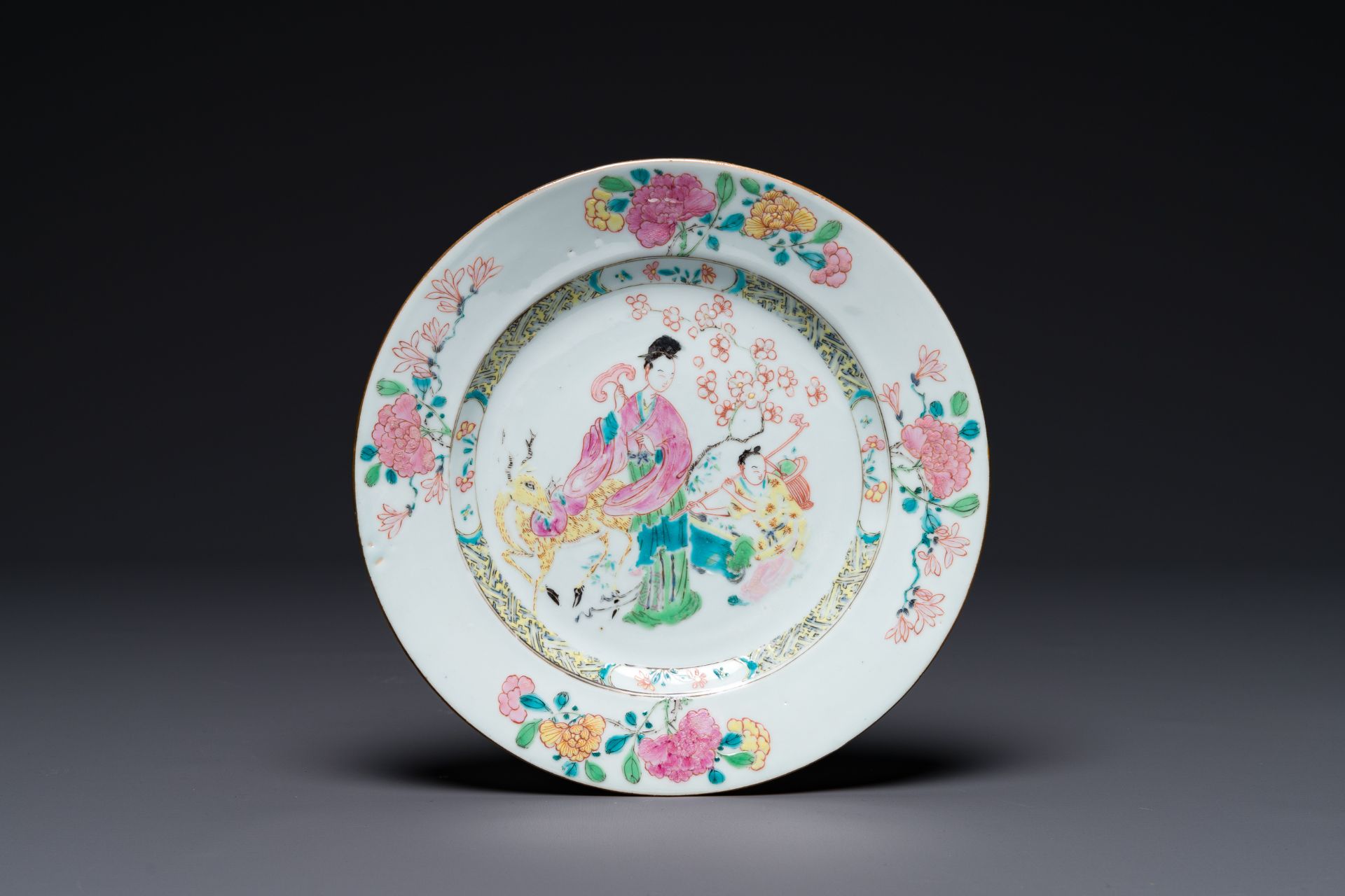 A Chinese famille rose 'Magu' plate, Yongzheng