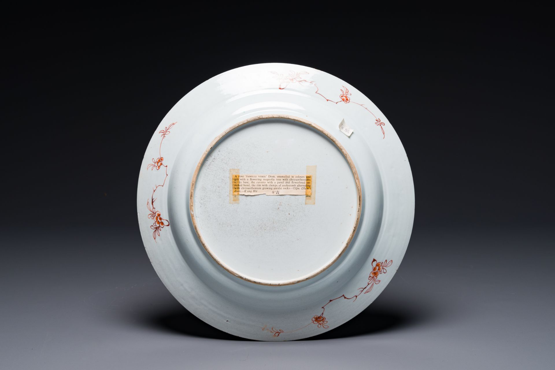 A Chinese famille verte 'magnolia' dish, Kangxi - Image 2 of 2