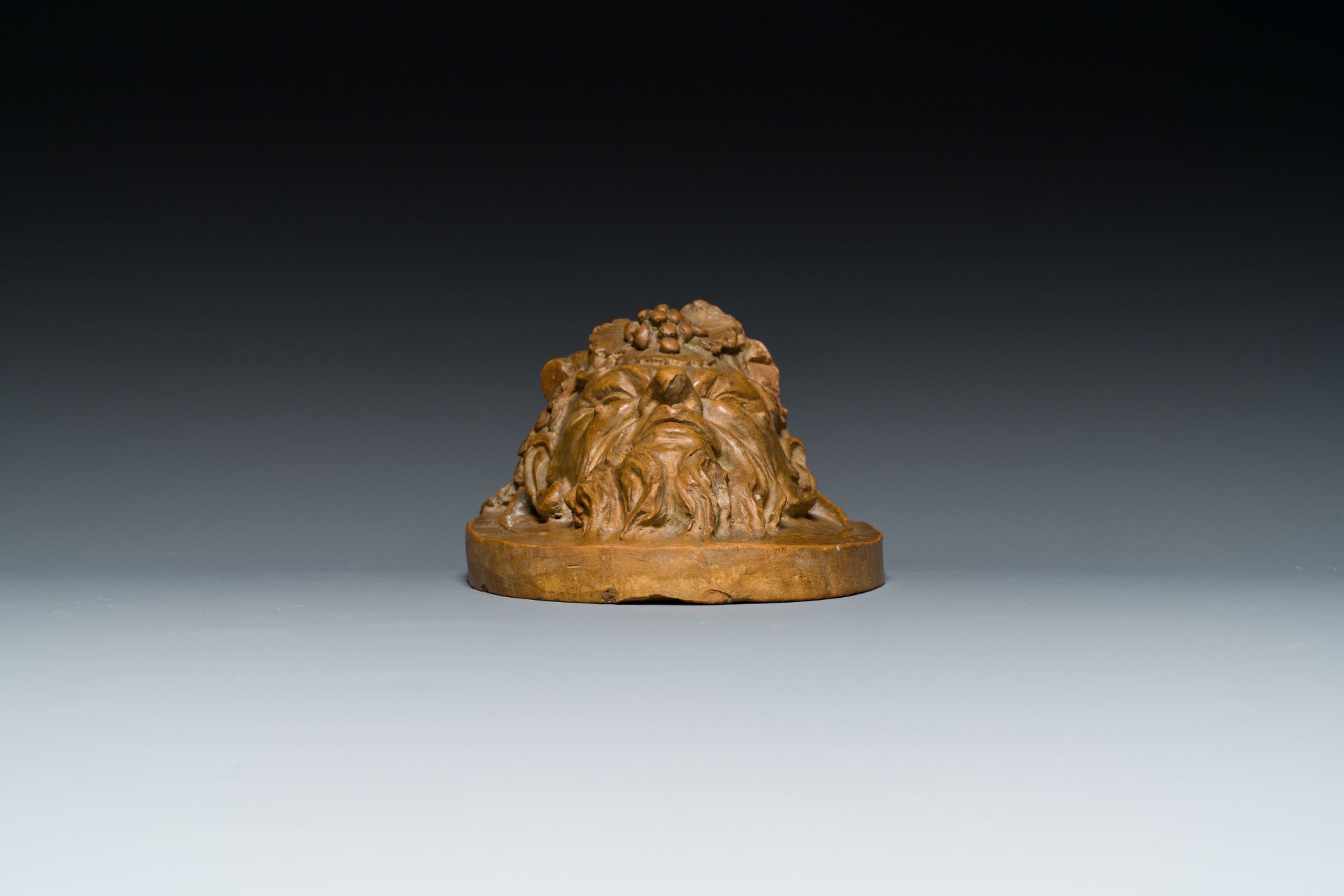 A terracotta head of a faun, signed Clodion, 19th C. - Image 9 of 16