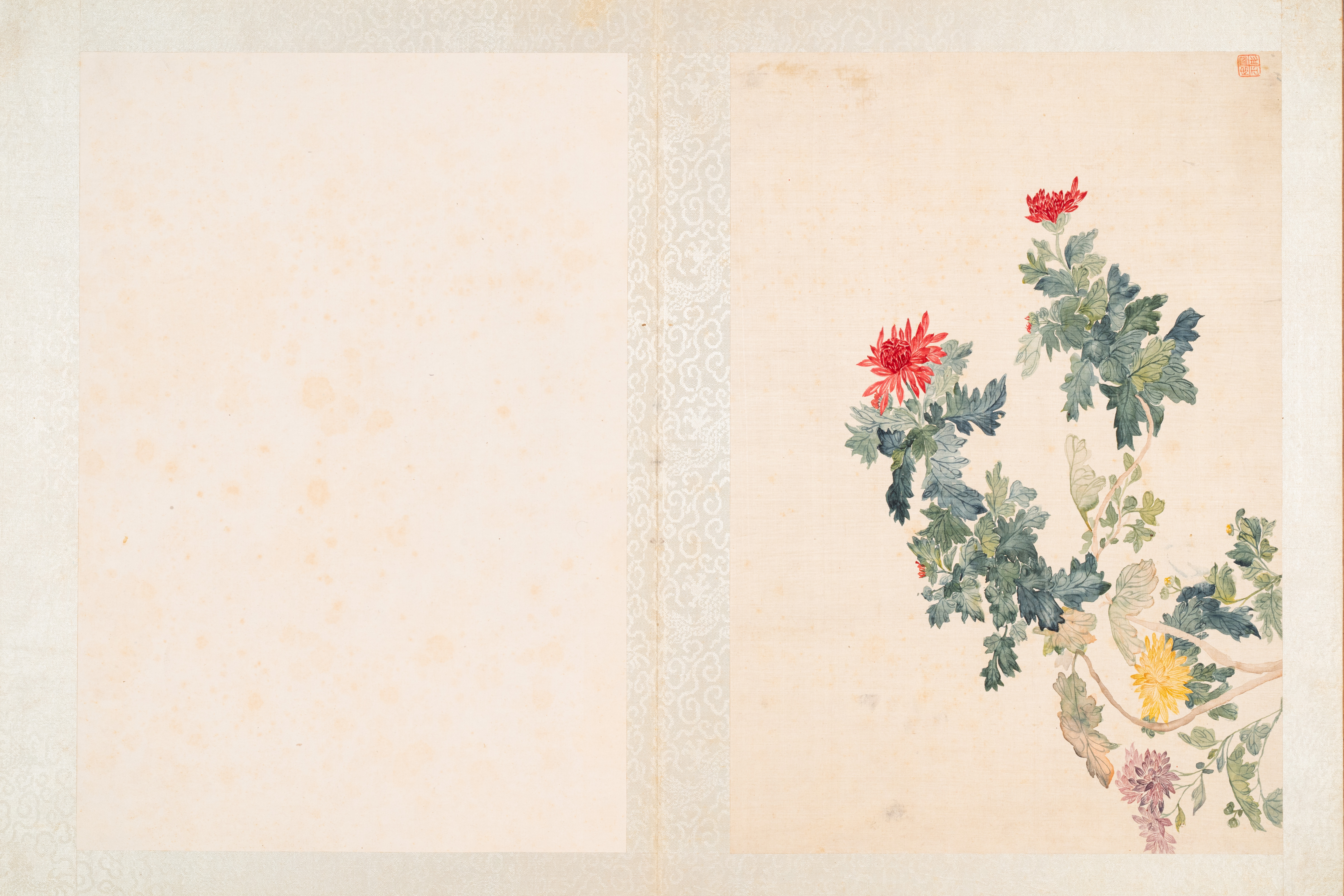 Chinese school: Seven works with insects and peonies, ink and colour on silk, 19/20th C. - Image 4 of 9