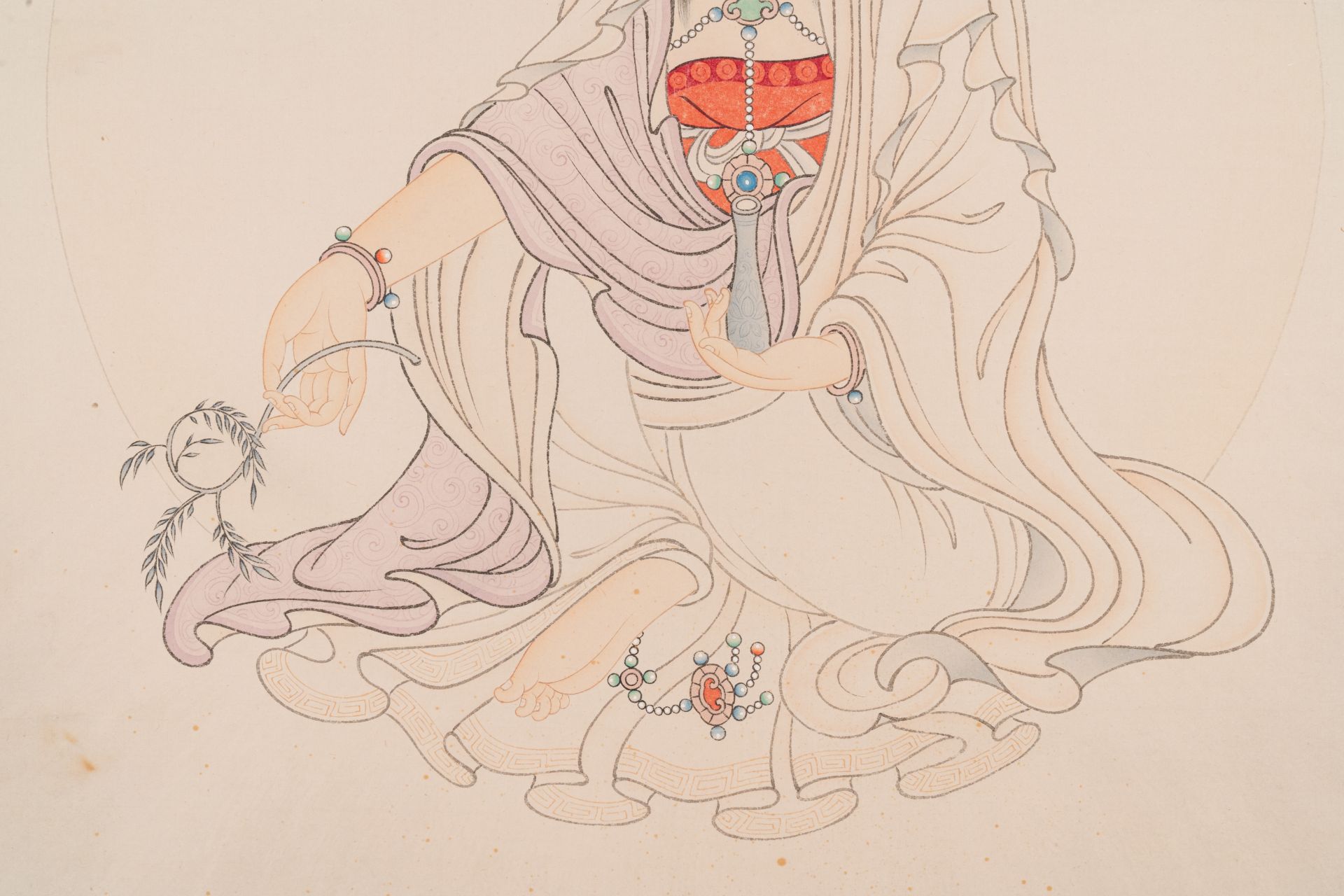 Mei Lanfang æ¢…è˜­èŠ³ (1894-1961): 'Bodhisattva' and Ma Jin é¦¬æ™‰ (1900-1970): 'Calligraphy', ink a - Bild 5 aus 6