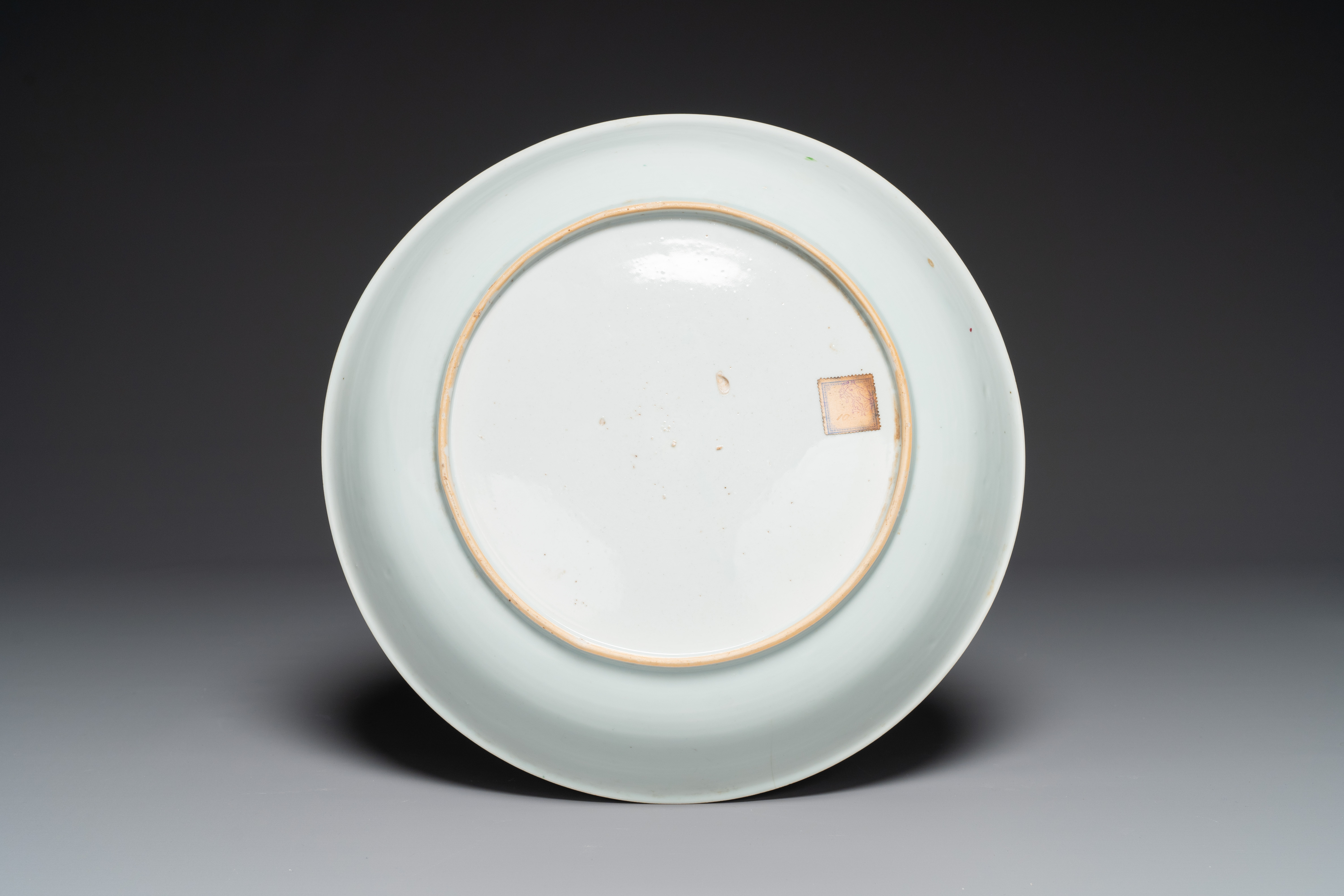 A Chinese famille rose dish with floral design, Qianlong - Image 2 of 2