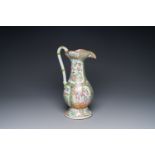 A rare large Chinese Canton famille rose ewer, 19th C.