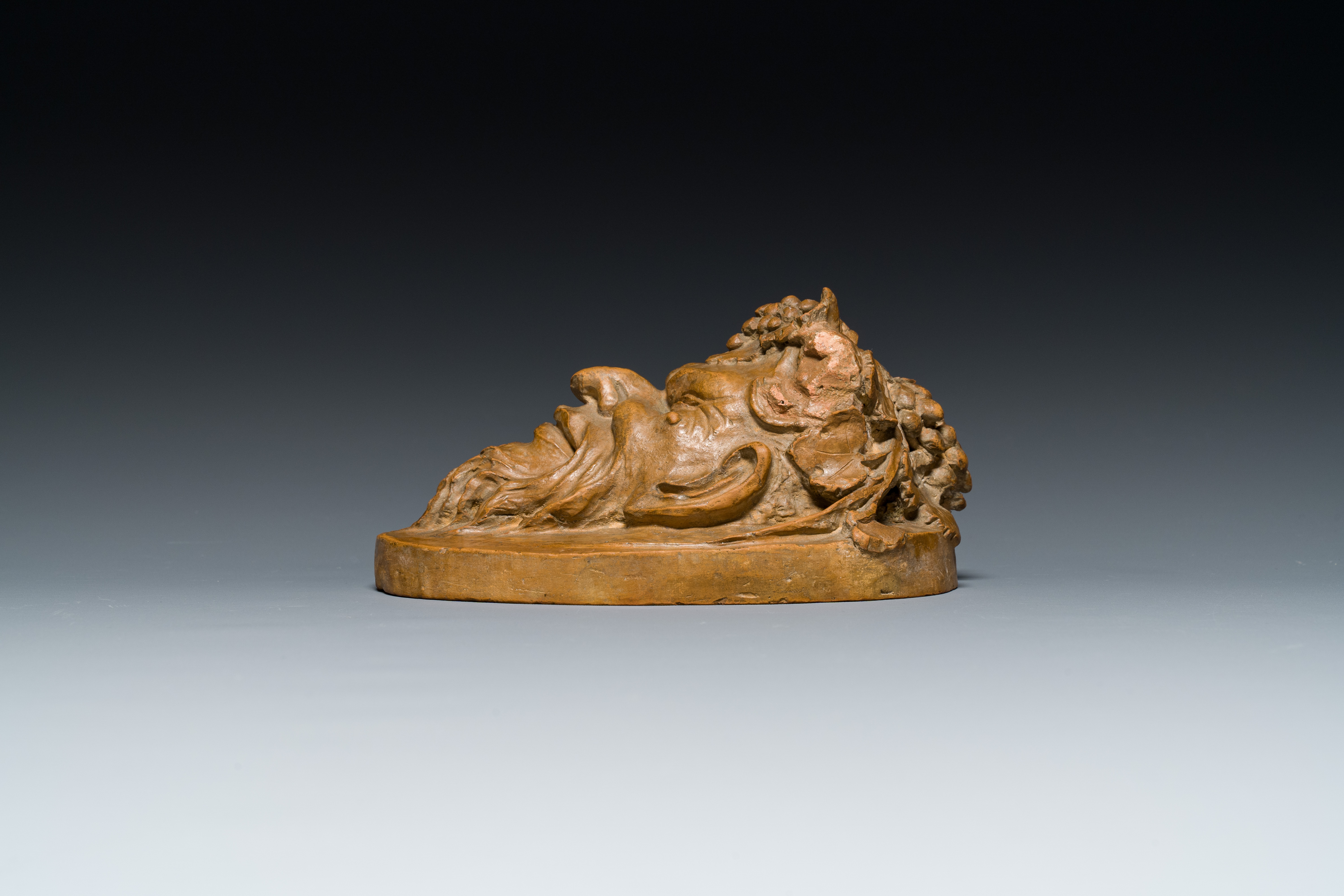 A terracotta head of a faun, signed Clodion, 19th C. - Image 6 of 16
