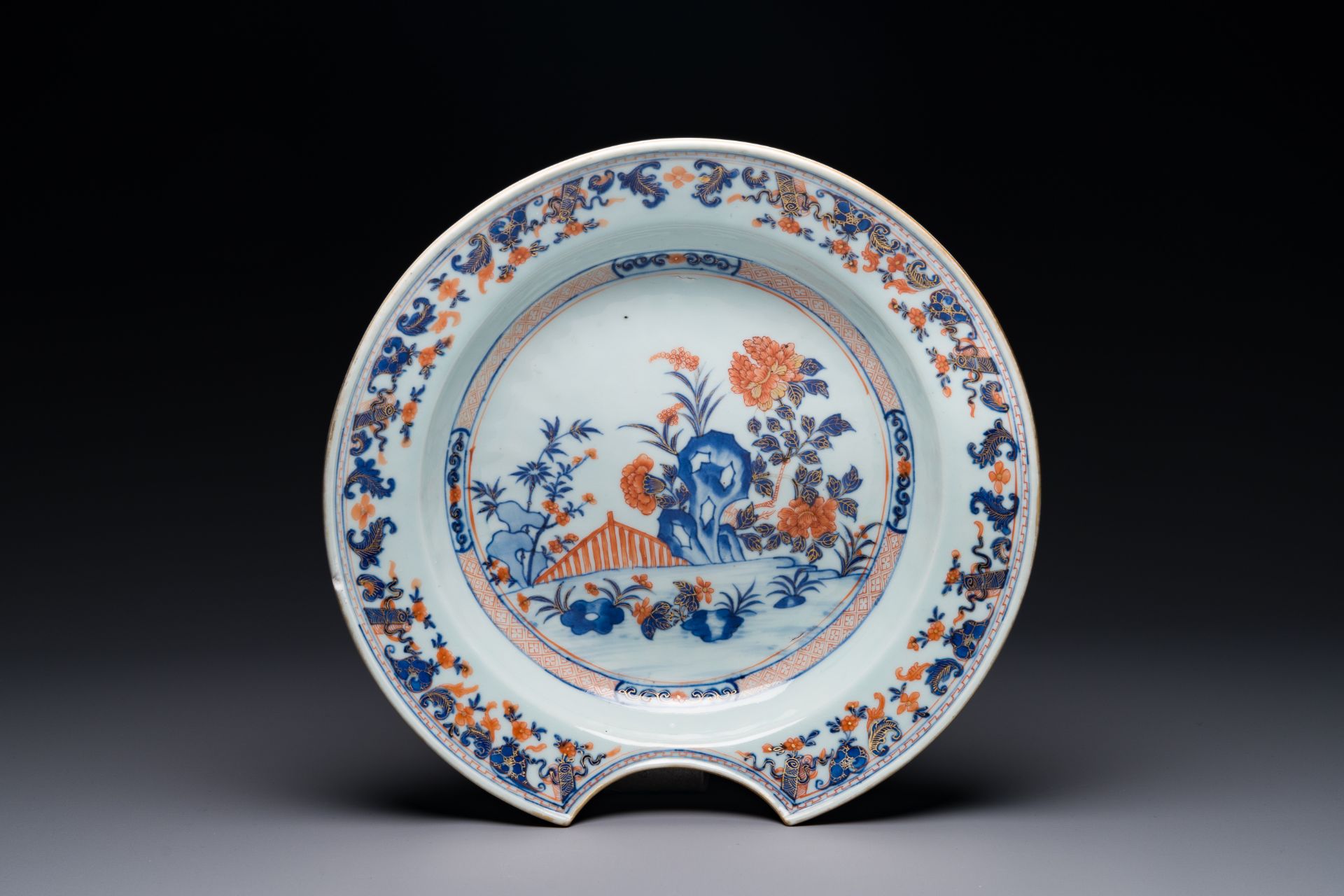 Four Chinese blue and white cups and saucers and a Chinese Imari-style shaving bowl, Kangxi Qianlong - Image 2 of 9