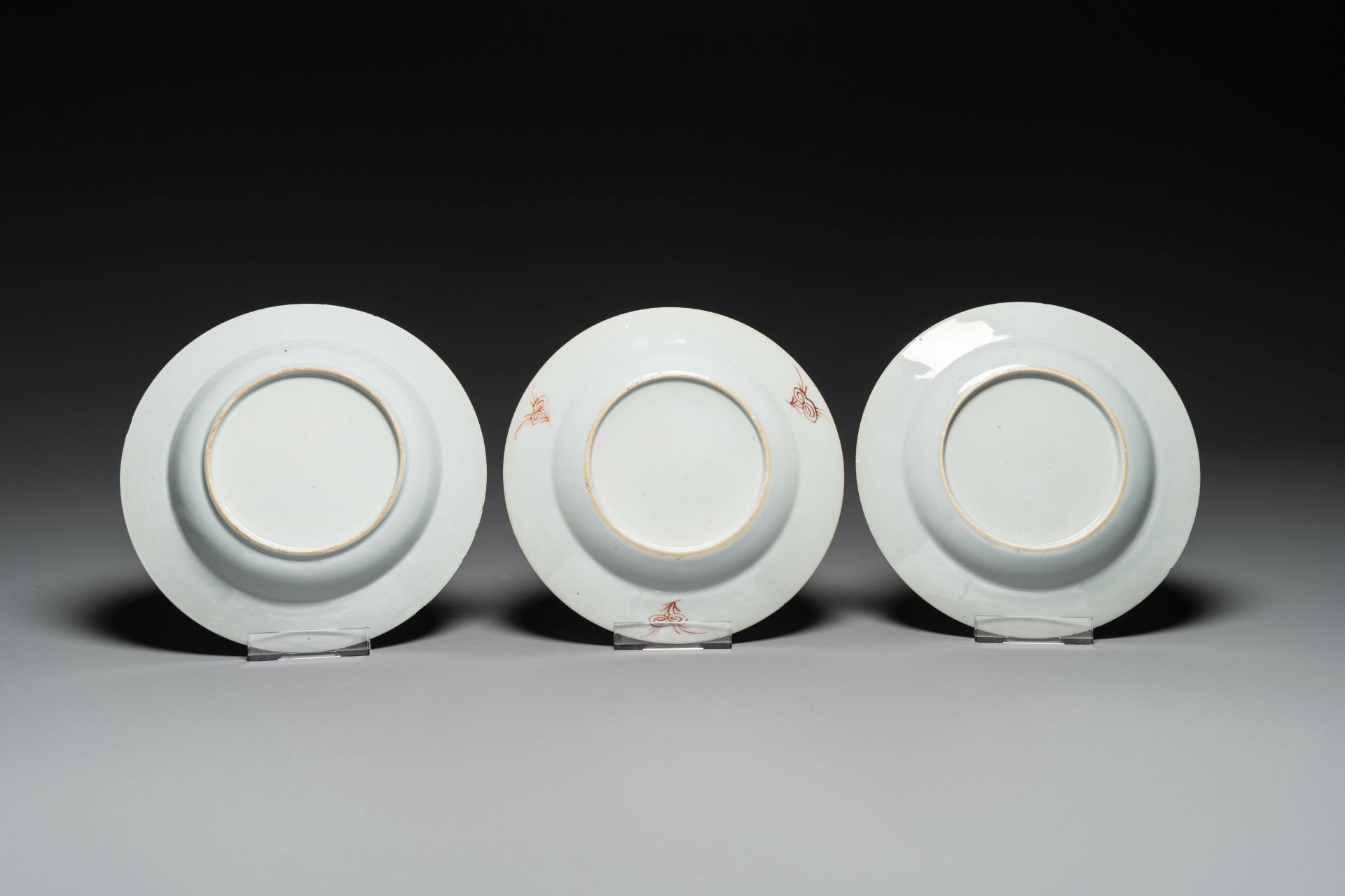 Six Chinese famille rose plates with floral design, Qianlong - Image 3 of 5