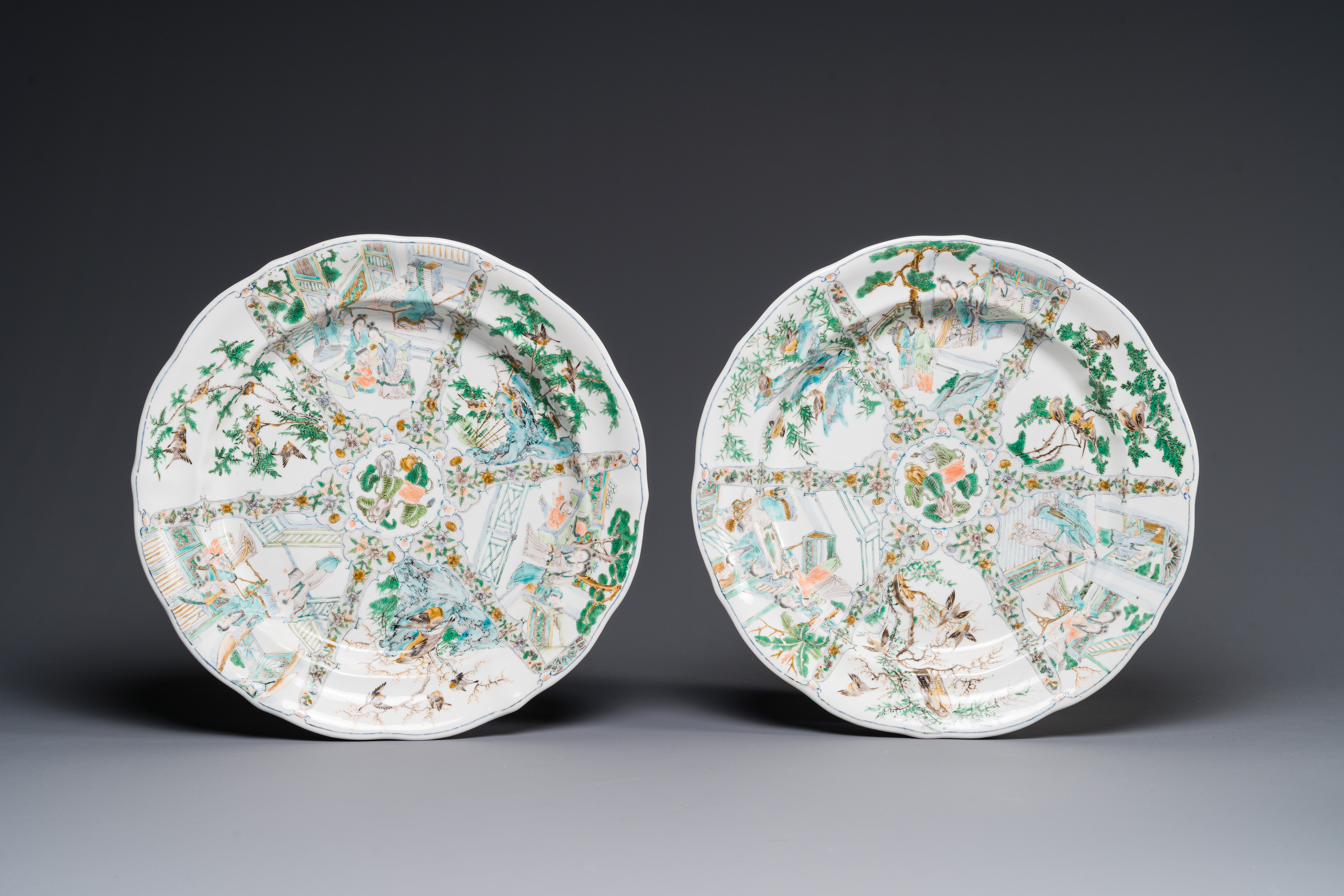 A rare 30-piece KPM porcelain service with Cantonese famille verte painting, China and Germany, 19th - Image 2 of 13