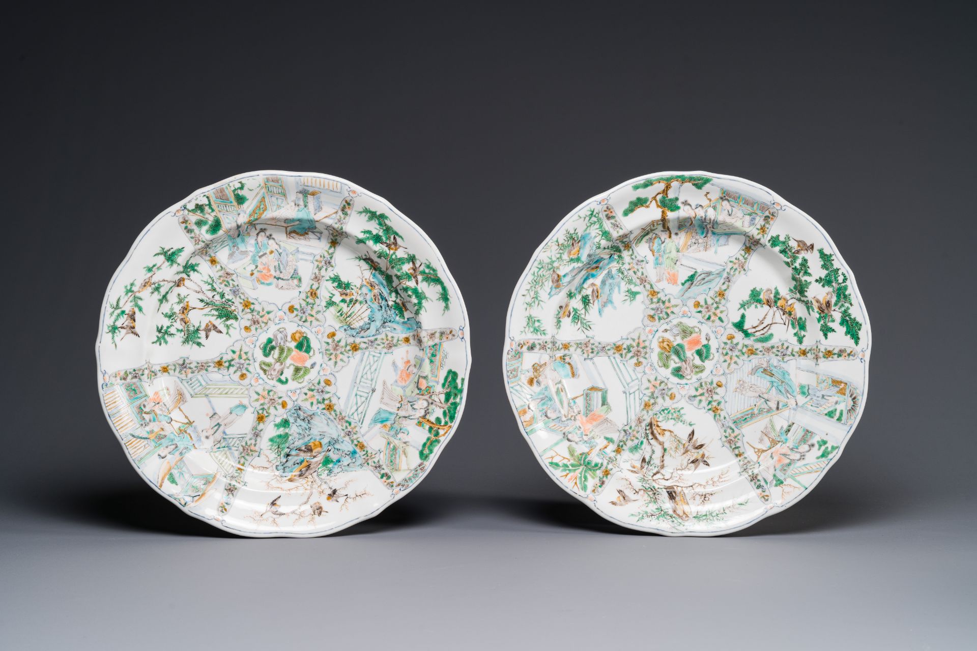 A rare 30-piece KPM porcelain service with Cantonese famille verte painting, China and Germany, 19th - Bild 2 aus 13
