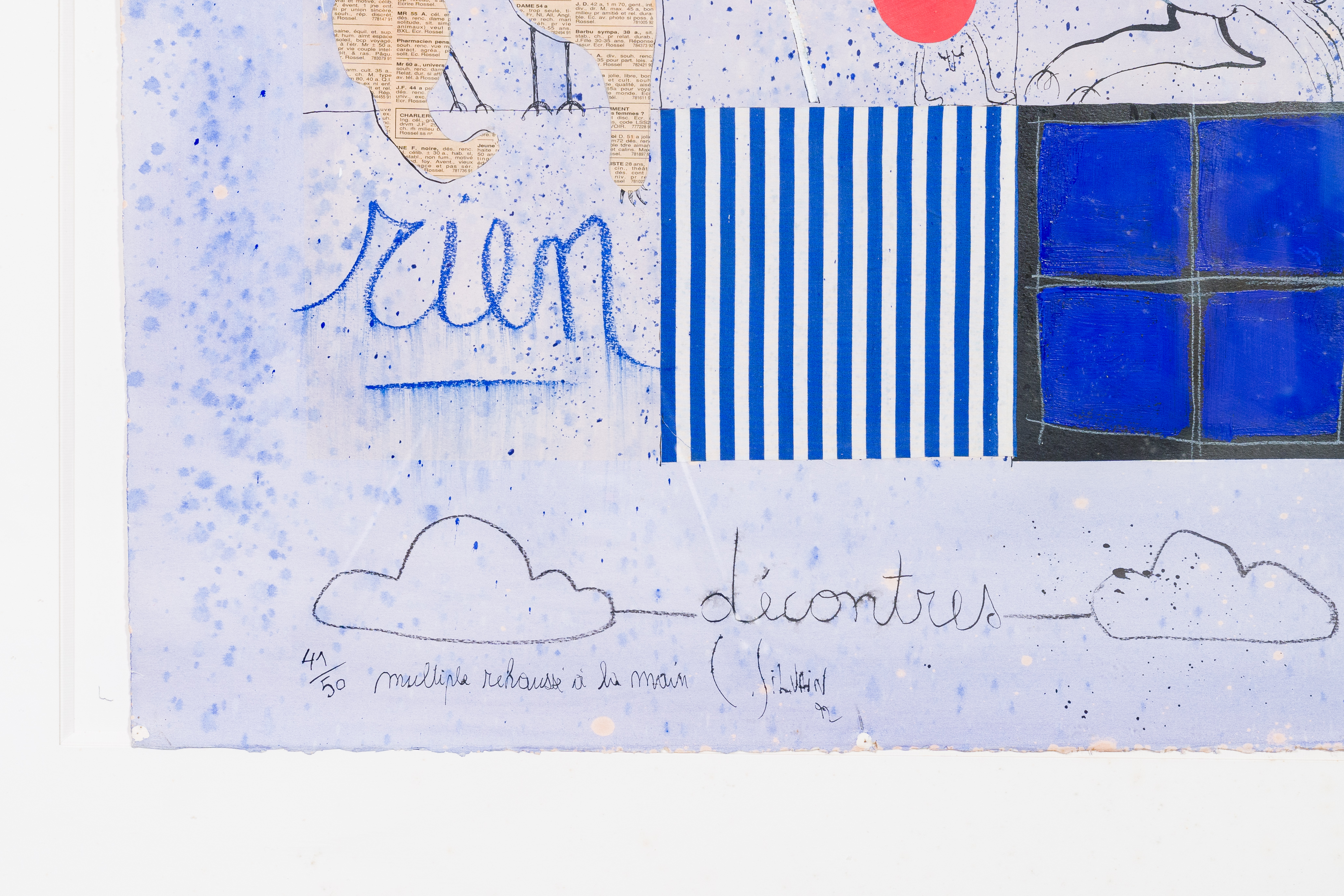 Christian Silvain (1950): 'Rencontres', mixed media and collage on paper, multiple (41/50), signed a - Image 10 of 17