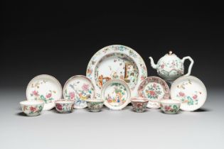 A varied collection of Chinese famille rose porcelain, Yongzheng/Qianlong