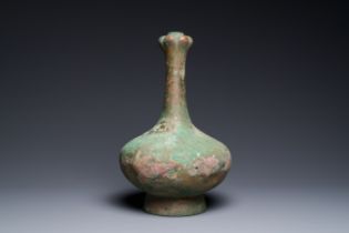 A Chinese bronze garlic-mouth vase, Han