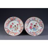 A pair of Chinese famille rose 'rooster' plates, Yongzheng