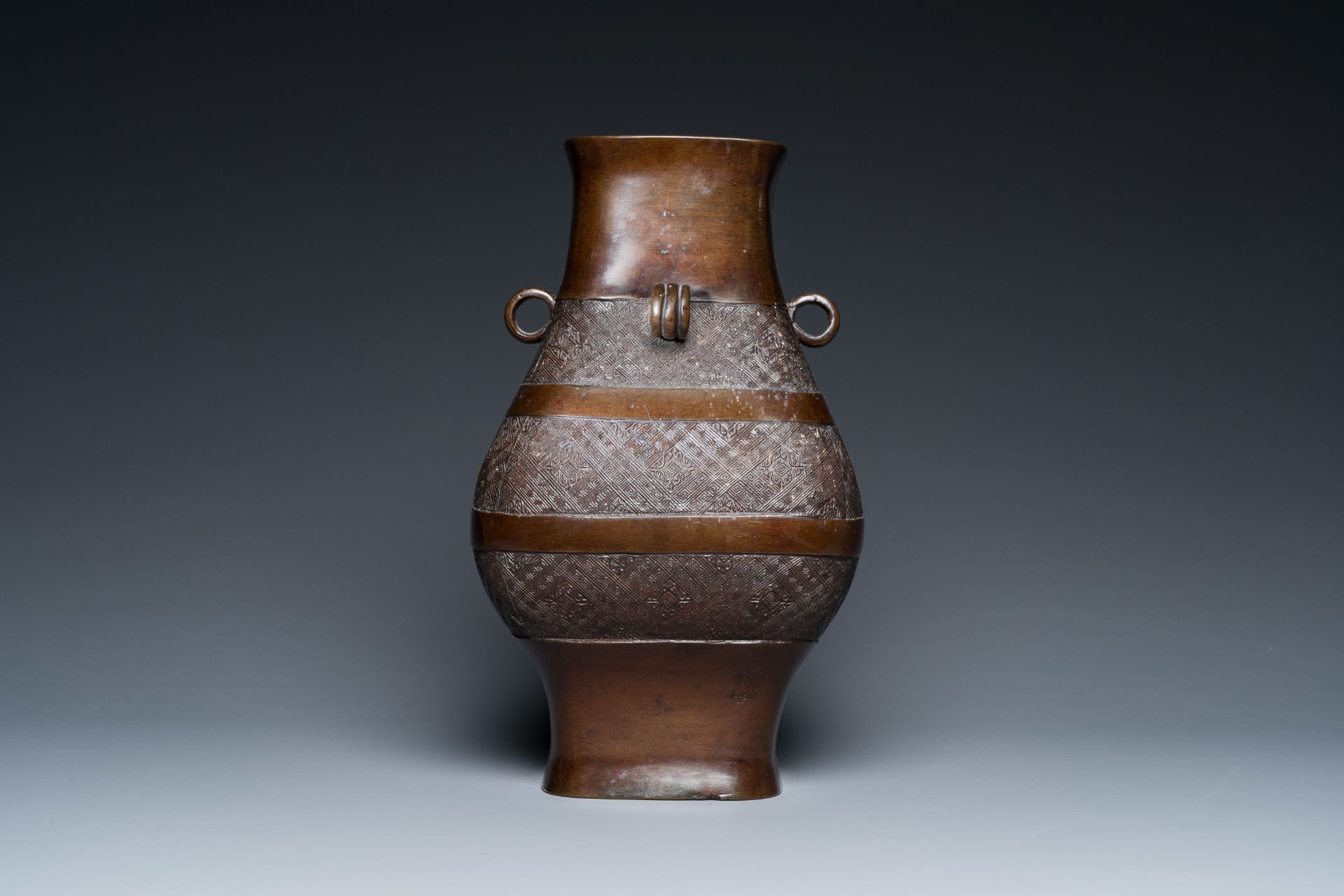 A Chinese archaistic bronze 'fanghu' vase, Ming - Bild 13 aus 24
