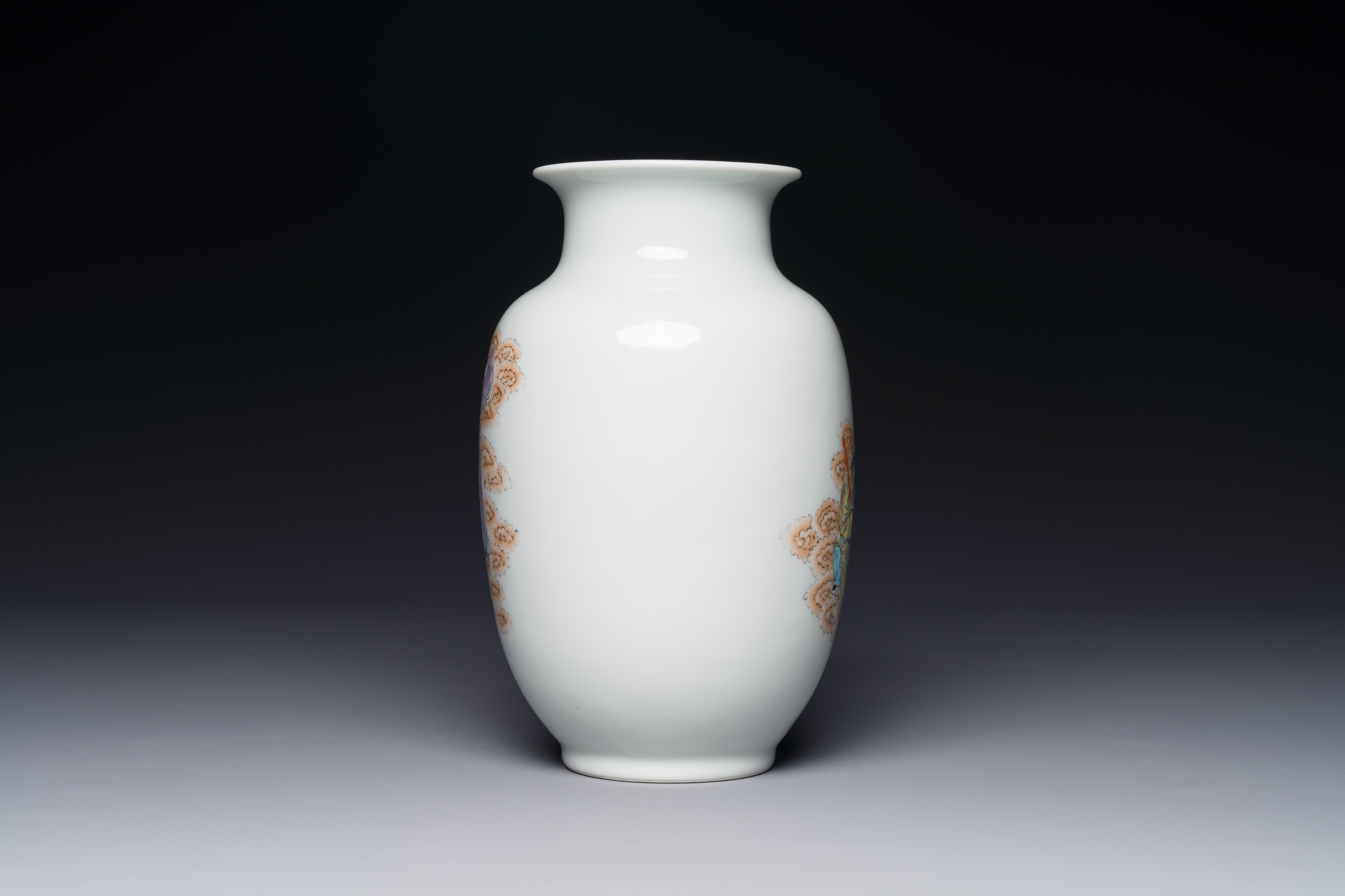 A Chinese famille rose 'Eight Immortals' vase, Qianlong mark, Republic - Image 2 of 3