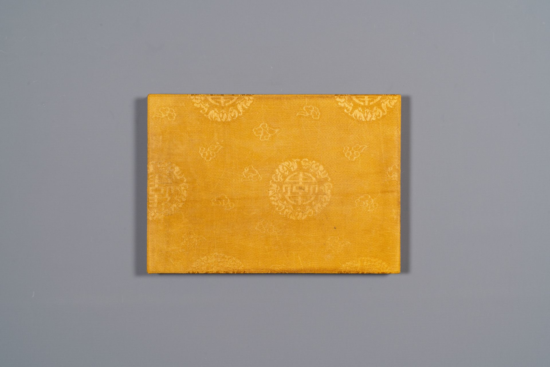 A Chinese 'imperial porcelain' album, ink and color on silk, Qianlong seal mark, 20th C. - Image 11 of 11