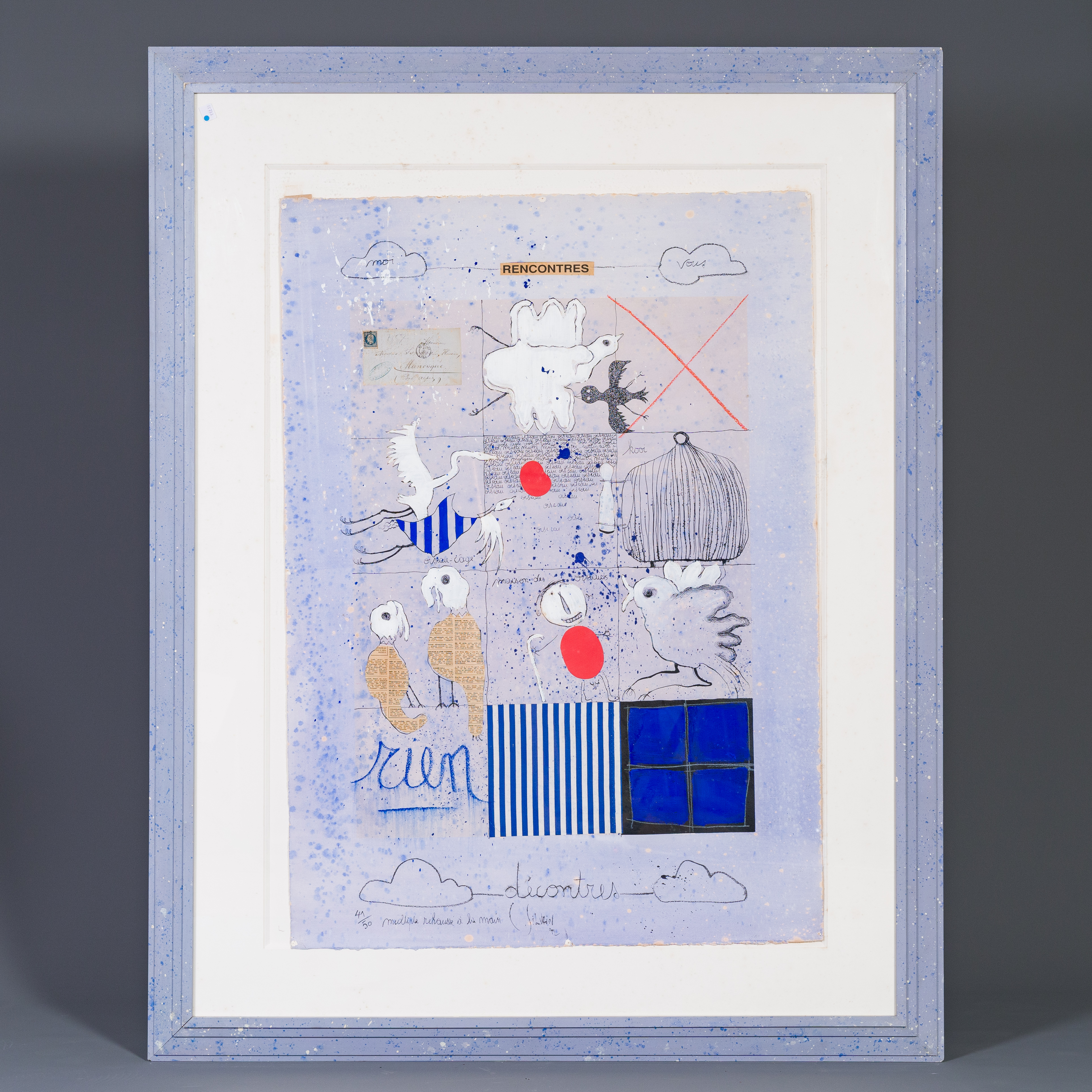 Christian Silvain (1950): 'Rencontres', mixed media and collage on paper, multiple (41/50), signed a - Image 4 of 17