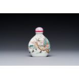 A Chinese famille verte 'marriage of Zongkui's sister' snuff bottle, 19th C.