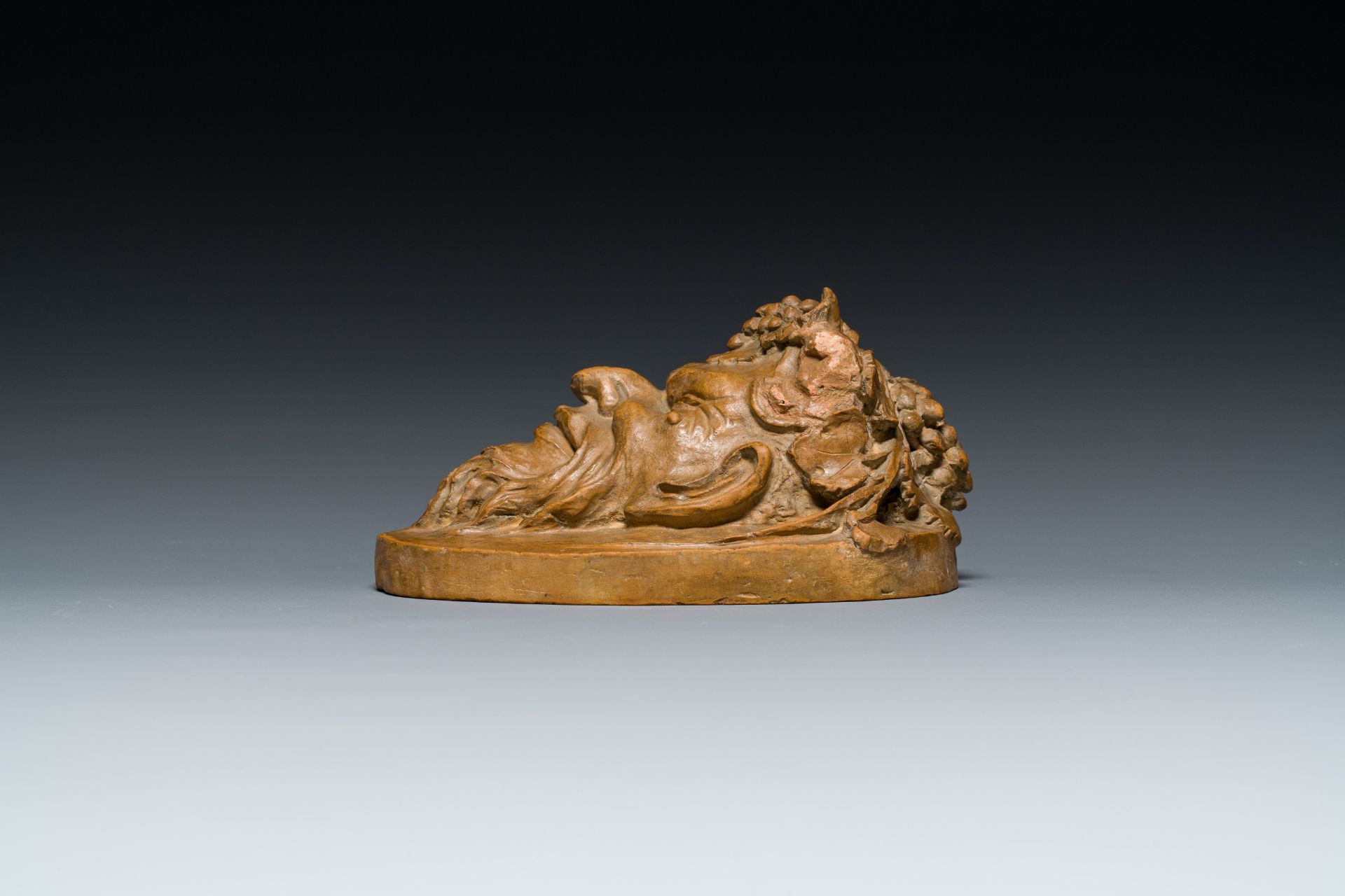 A terracotta head of a faun, signed Clodion, 19th C. - Image 7 of 16