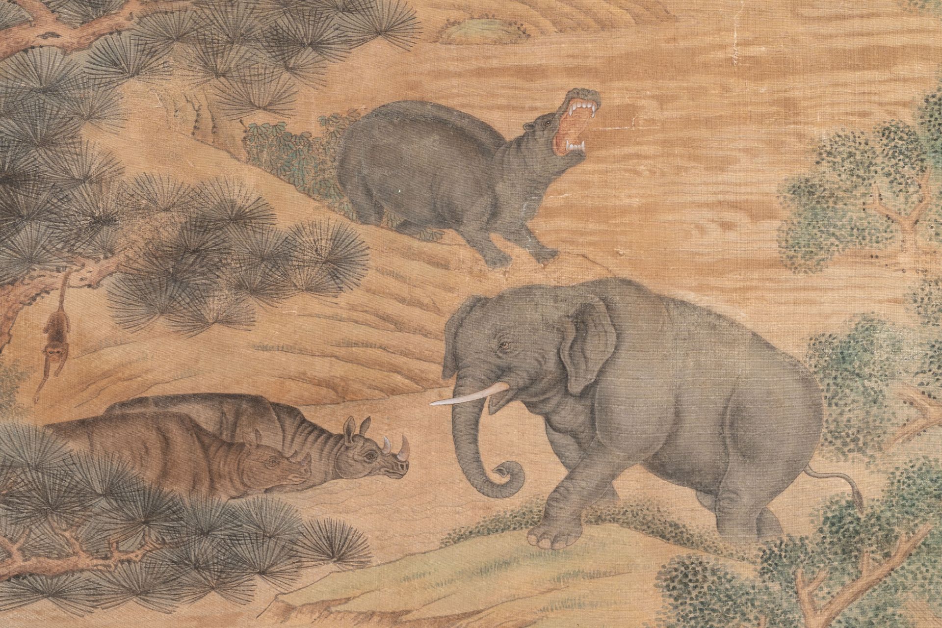 Shen Quan æ²ˆé“¨ (1682-1760): 'Animals in the mountain', ink and colour on silk, dated 1728 - Bild 12 aus 12