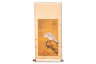 Follower of Lu Ji å‘‚ç´€ (1439â€”1505): 'Eagle and sunrise', ink and colour on silk, Ming or later