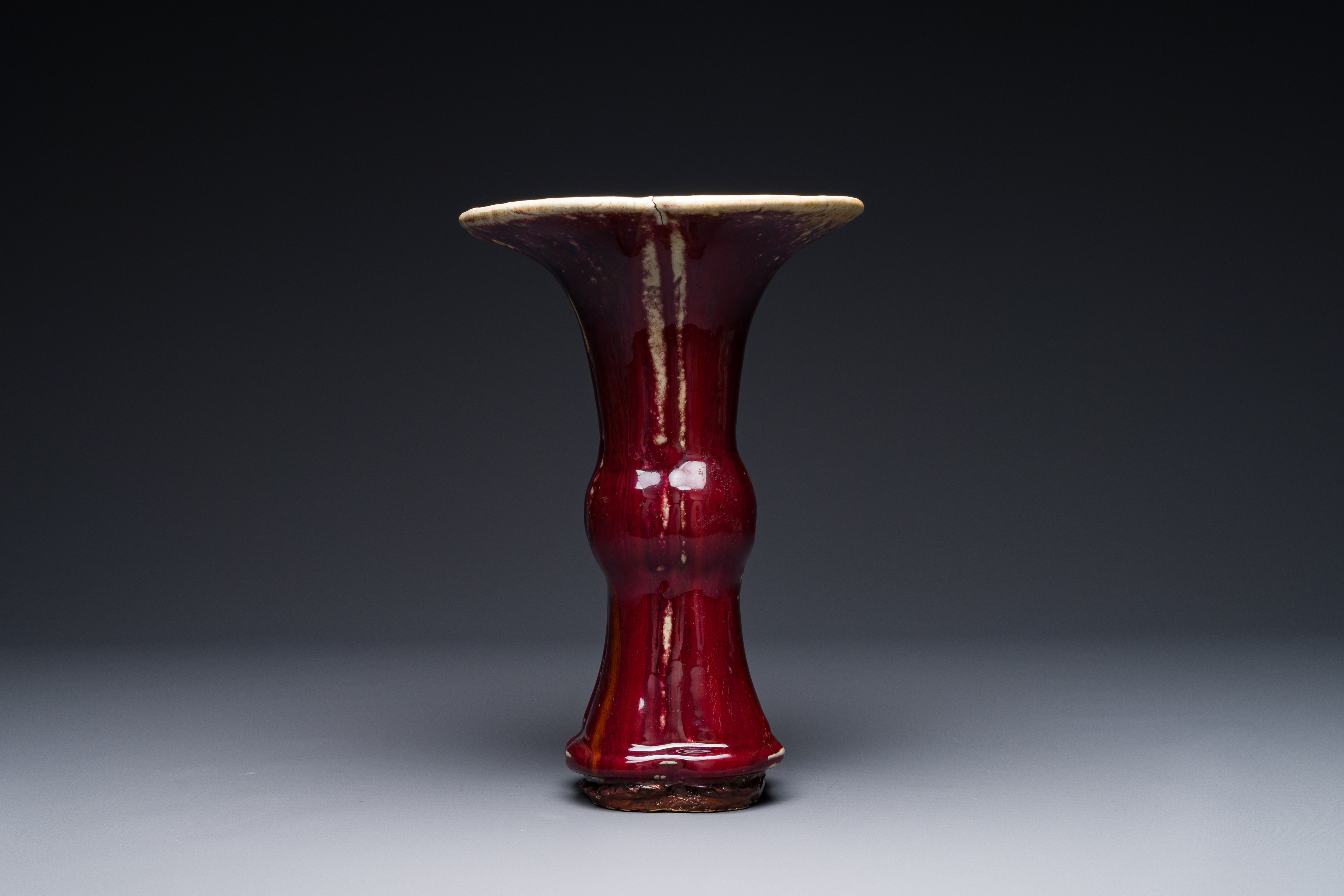 A Chinese quadrifoil flambe-glazed 'zun' vase, Qianlong mark and of the period - Image 4 of 9