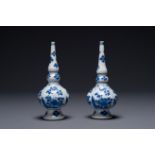 A pair of Chinese blue and white rosewater sprinklers for the Islamic market, Kangxi