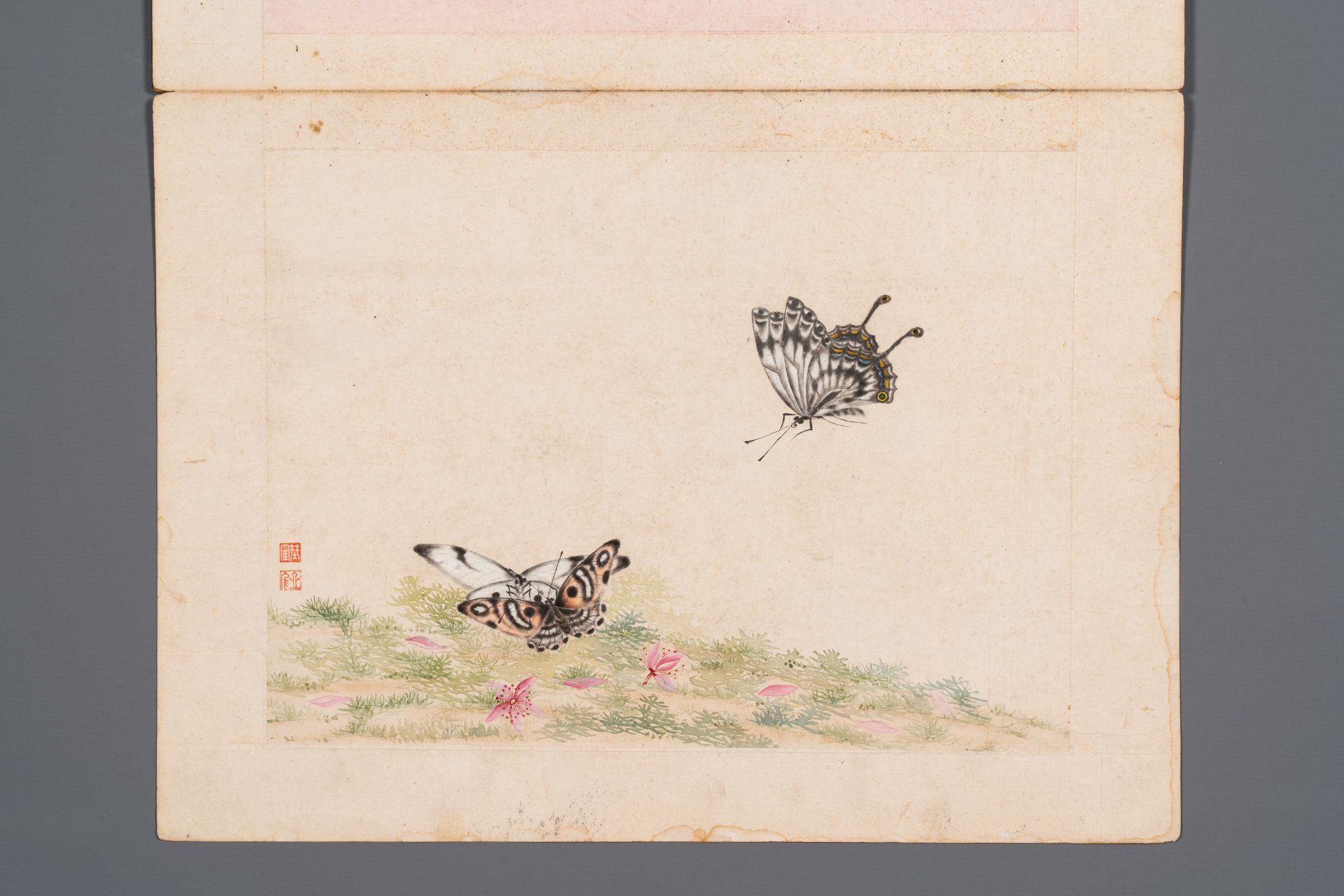 Chinese school: Two parts of an album with four drawings and a calligraphy, Lisheng ç¬ ç”Ÿ seal mark - Image 5 of 8