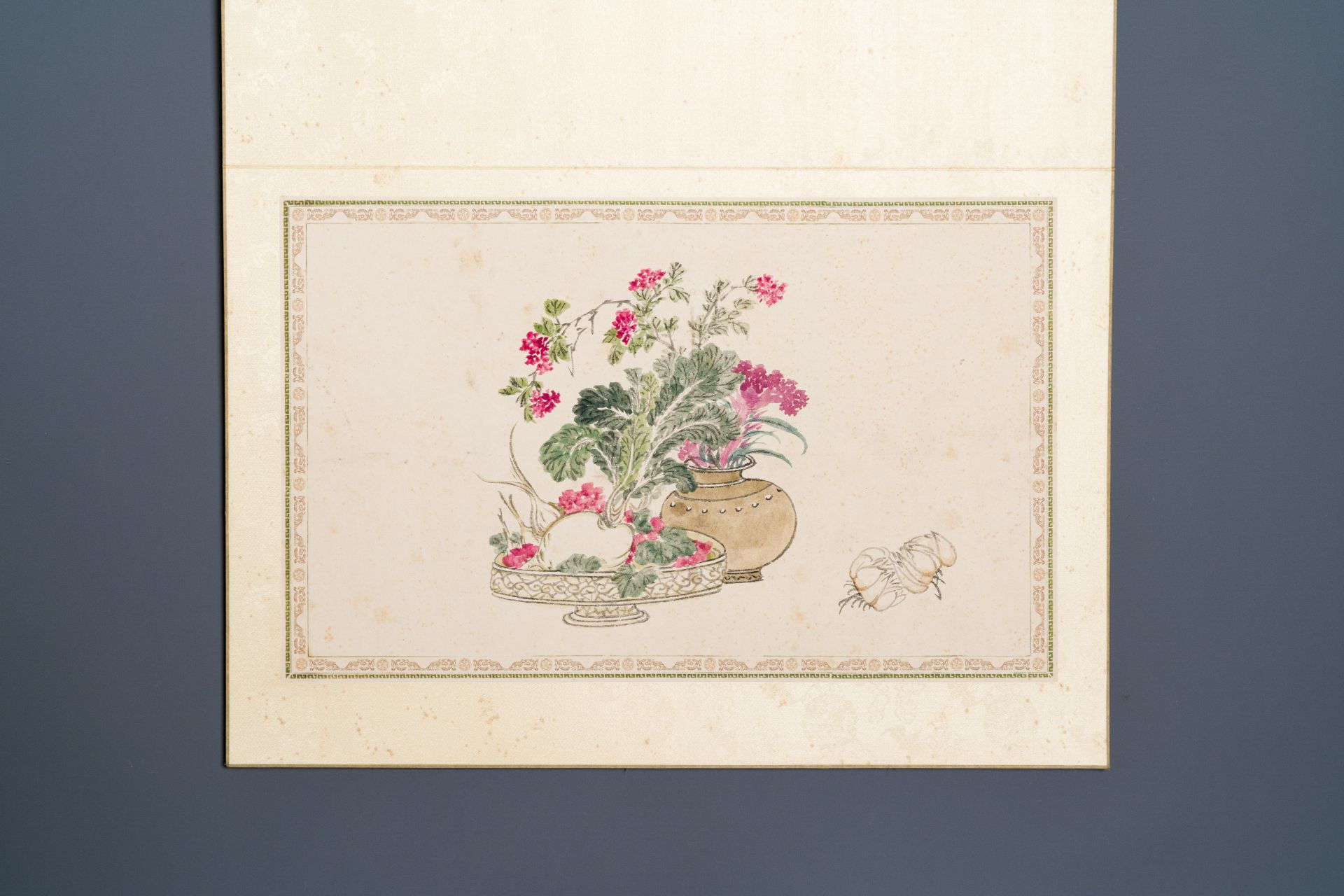 Pu Yi æº¥å„€ (1906-1967): 'Calligraphy' and Wan Rong å©‰å®¹ (1904-1946): 'Still life', ink and color - Image 5 of 13