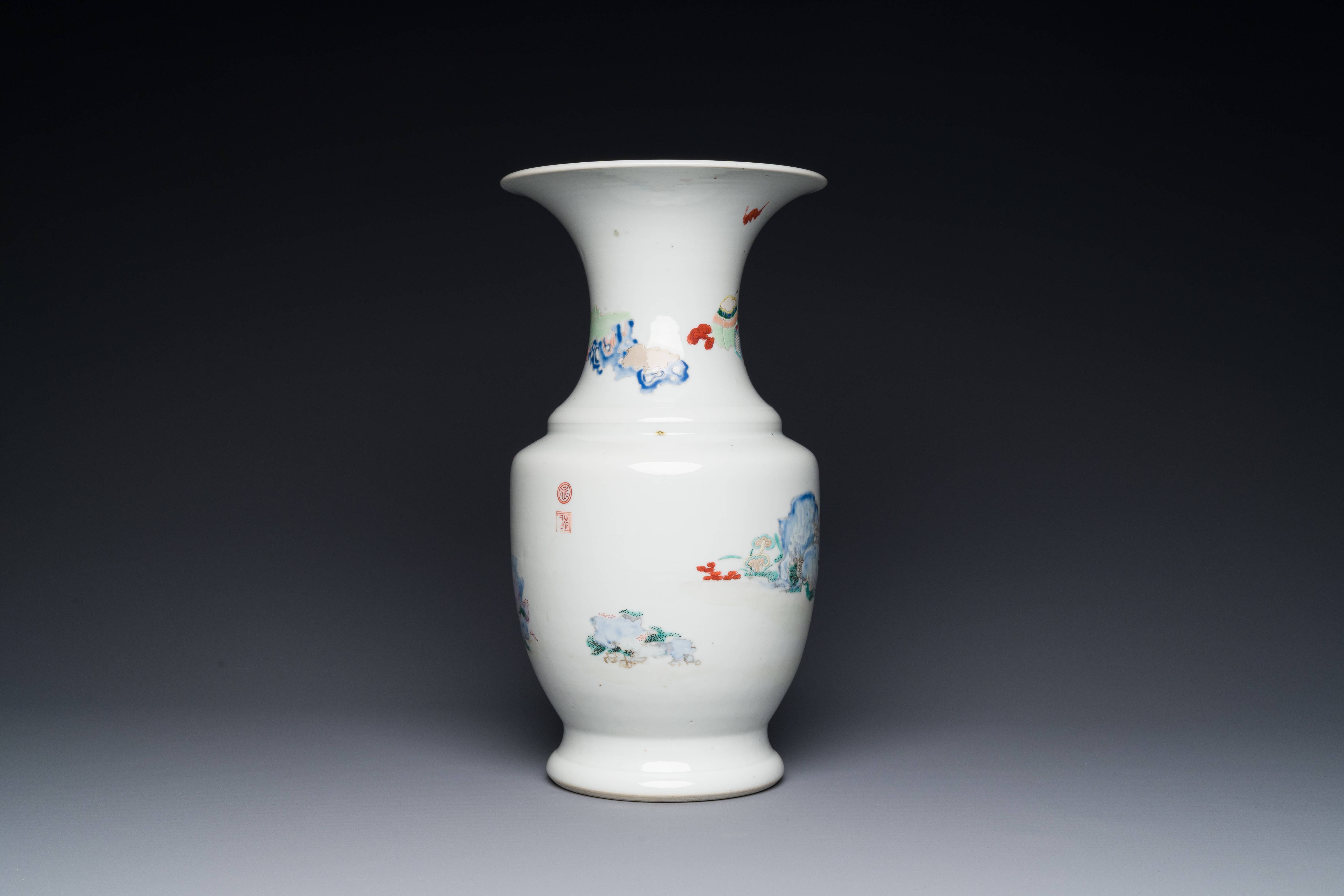 A Chinese famille rose vase with figural design, ji è¿¹ seal mark, Yongzheng - Image 4 of 6