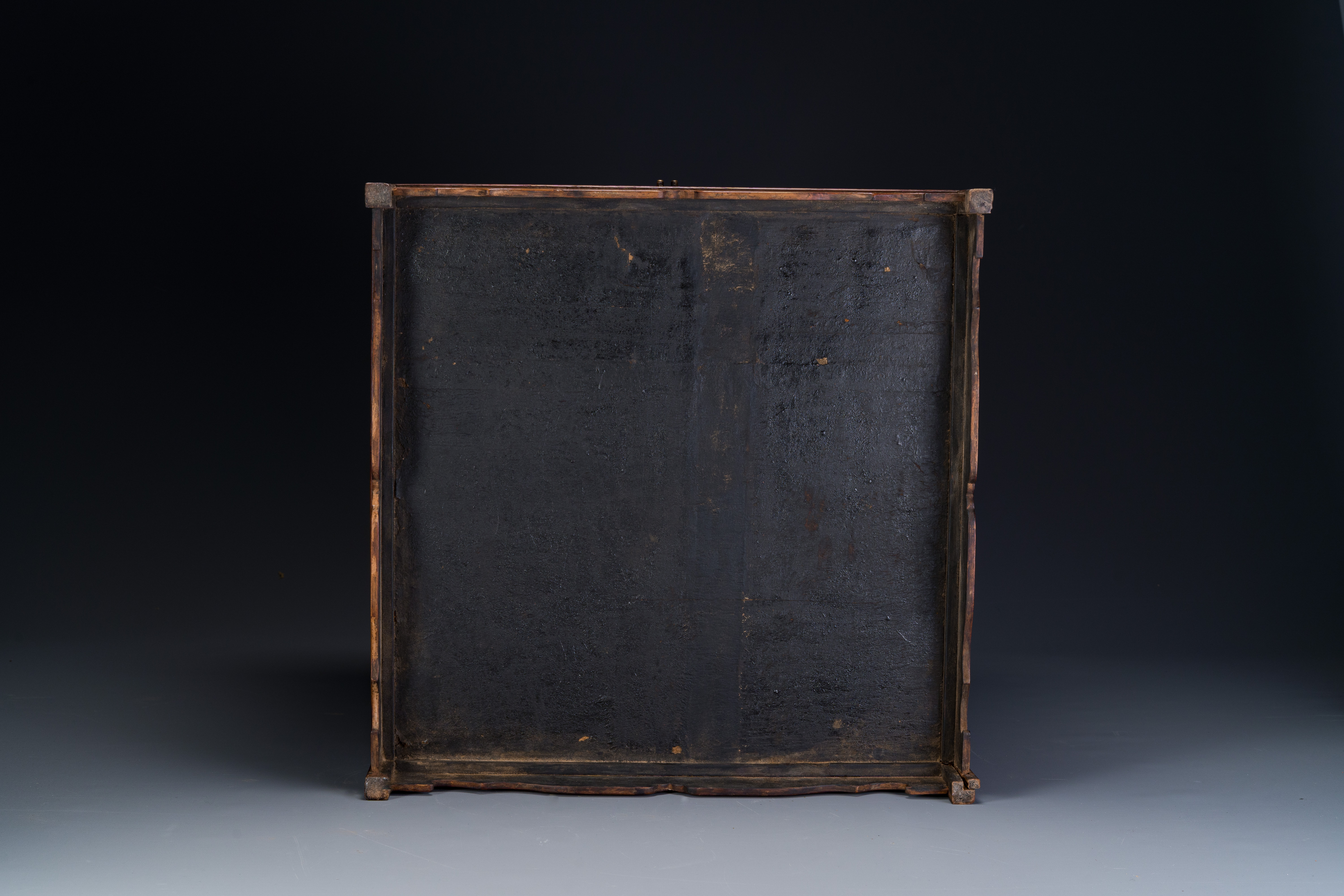 A rare Chinese huanghuali wood 'duo bao ge' cabinet of curiosities with chilong design, 18/19th C. - Image 13 of 14
