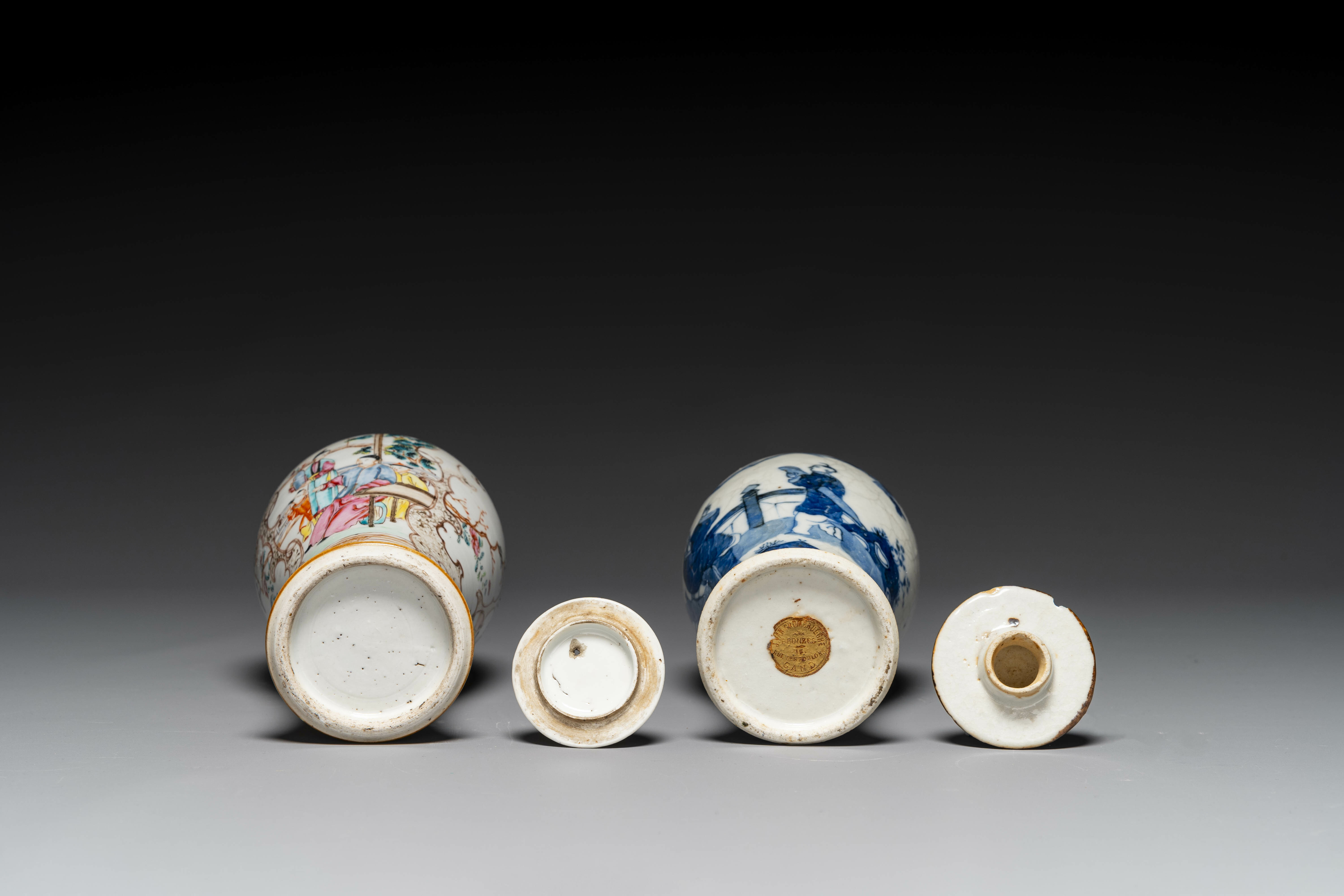 A varied collection of Chinese blue and white and famille rose porcelain, Qianlong and later - Image 9 of 19