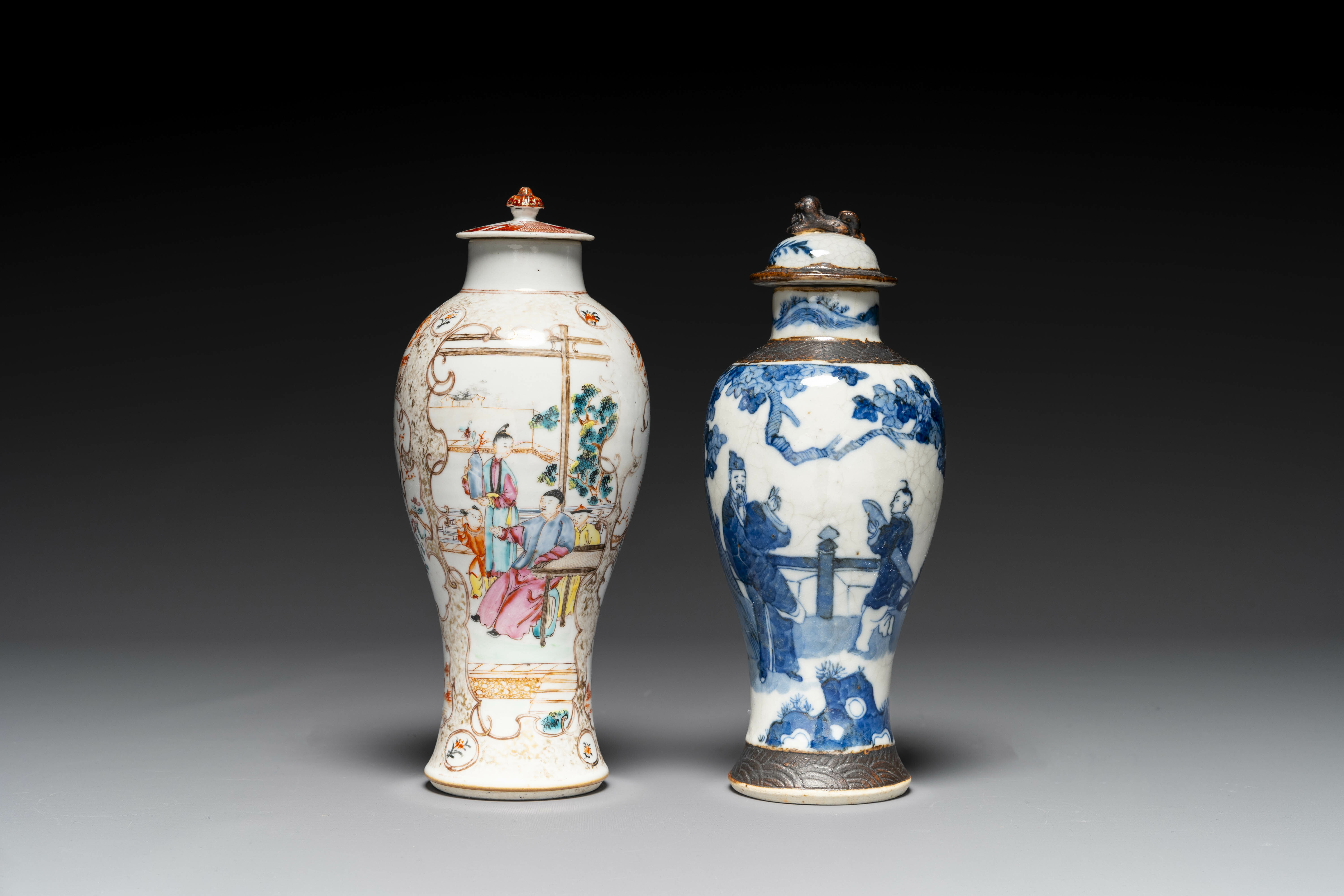 A varied collection of Chinese blue and white and famille rose porcelain, Qianlong and later - Image 4 of 19