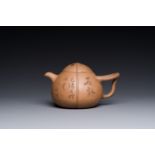 A Chinese Yixing stoneware 'Shipiao çŸ³ç“¢' teapot, Ren Bonian ä»»ä¼¯å¹´ signed, dated 1879