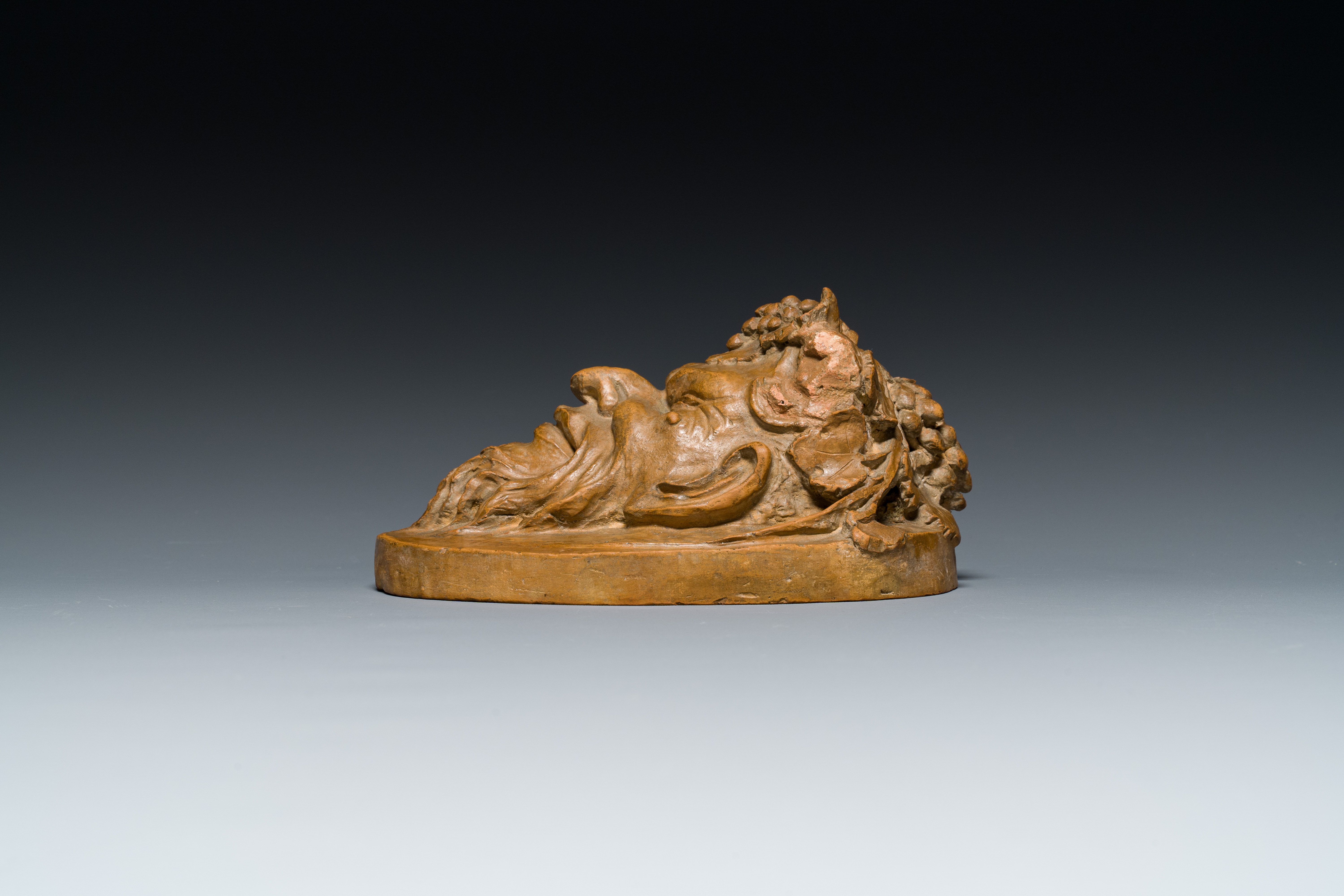 A terracotta head of a faun, signed Clodion, 19th C. - Image 5 of 16