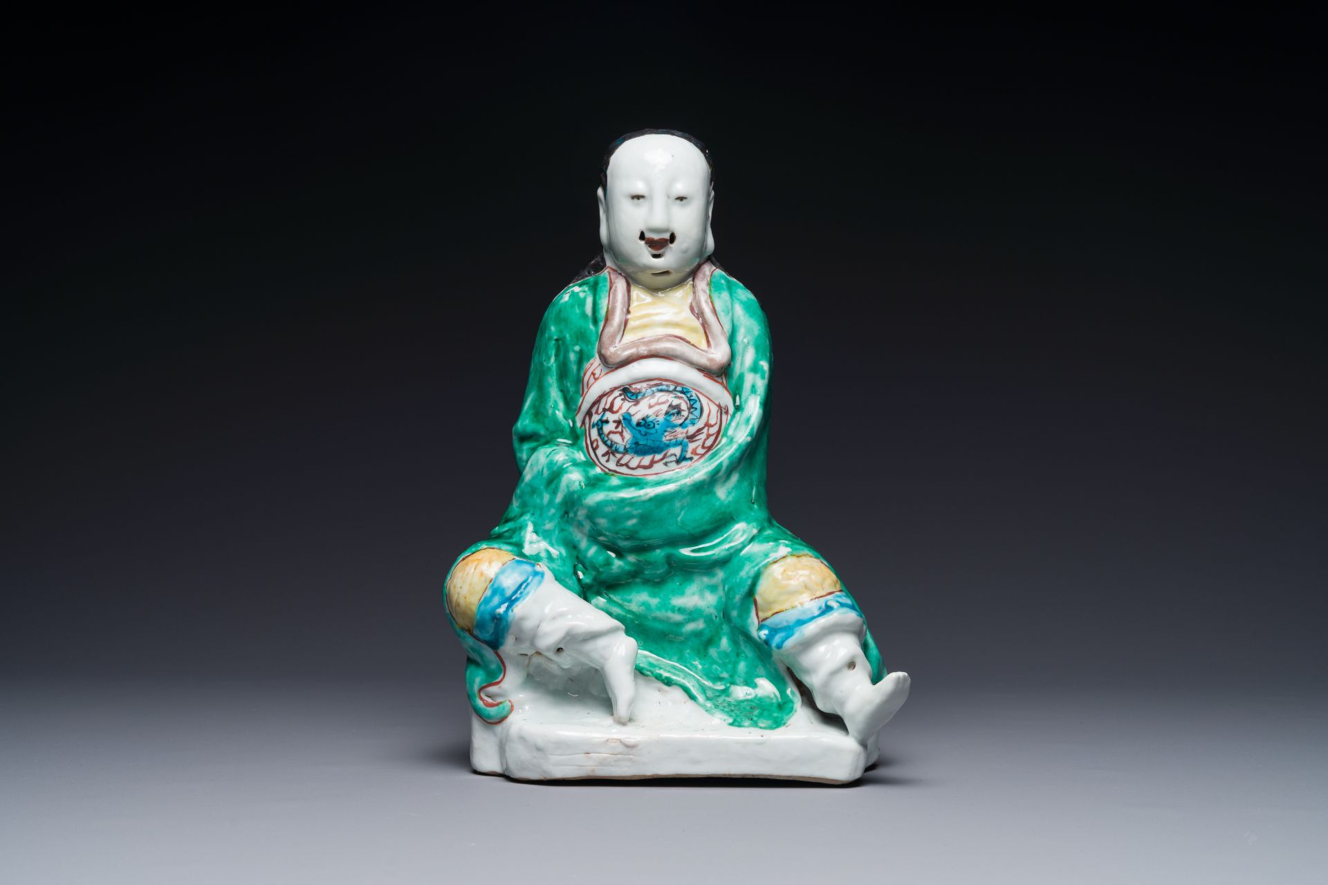 A Chinese wucai figure of Zhen Wu, Ming - Image 2 of 7