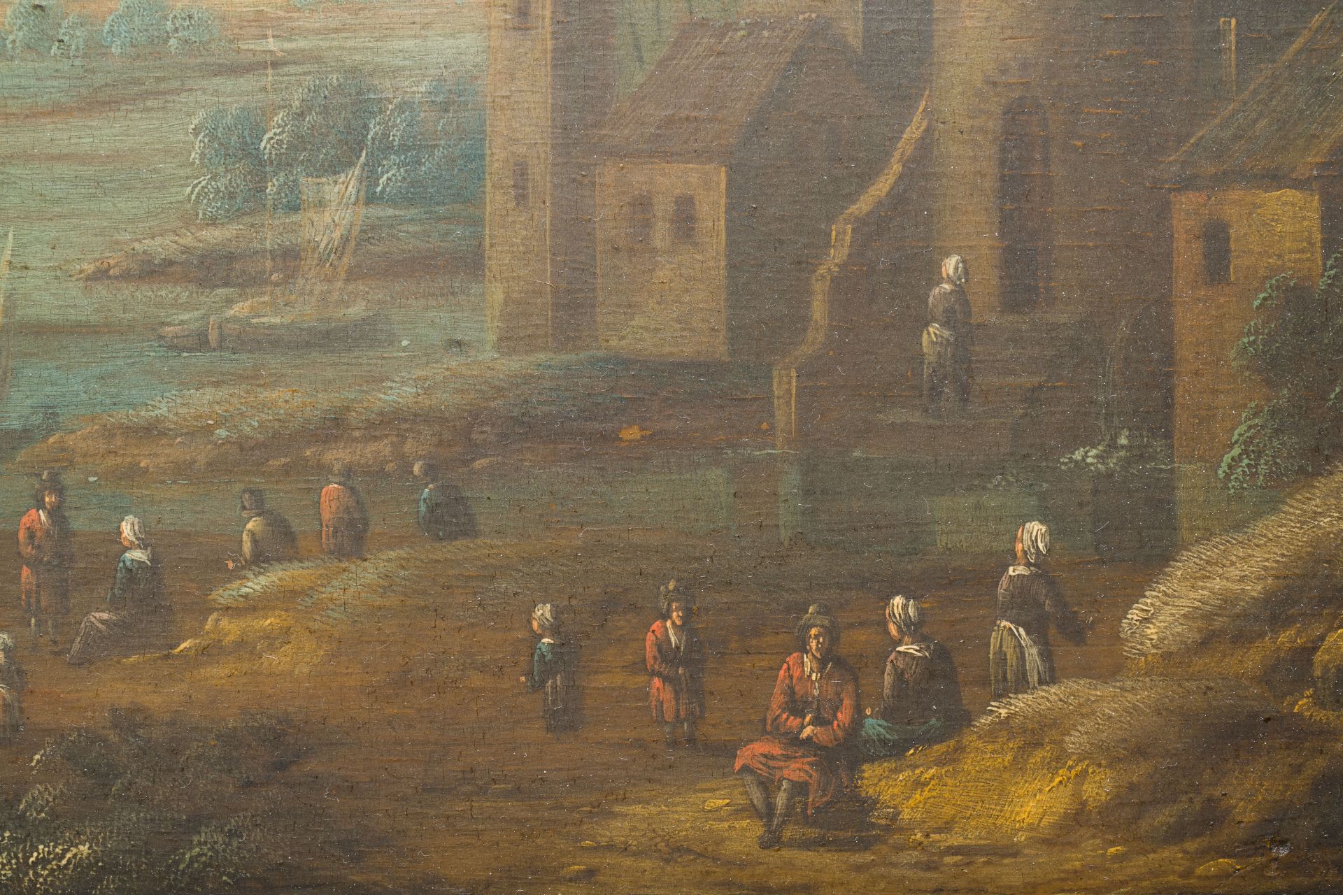 Adriaen Frans Boudewyns I (c.1644-1711): 'Italianate landscape', oil on panel - Image 11 of 12